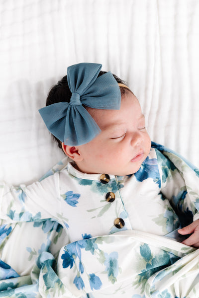 Tulle Bow - Ocean