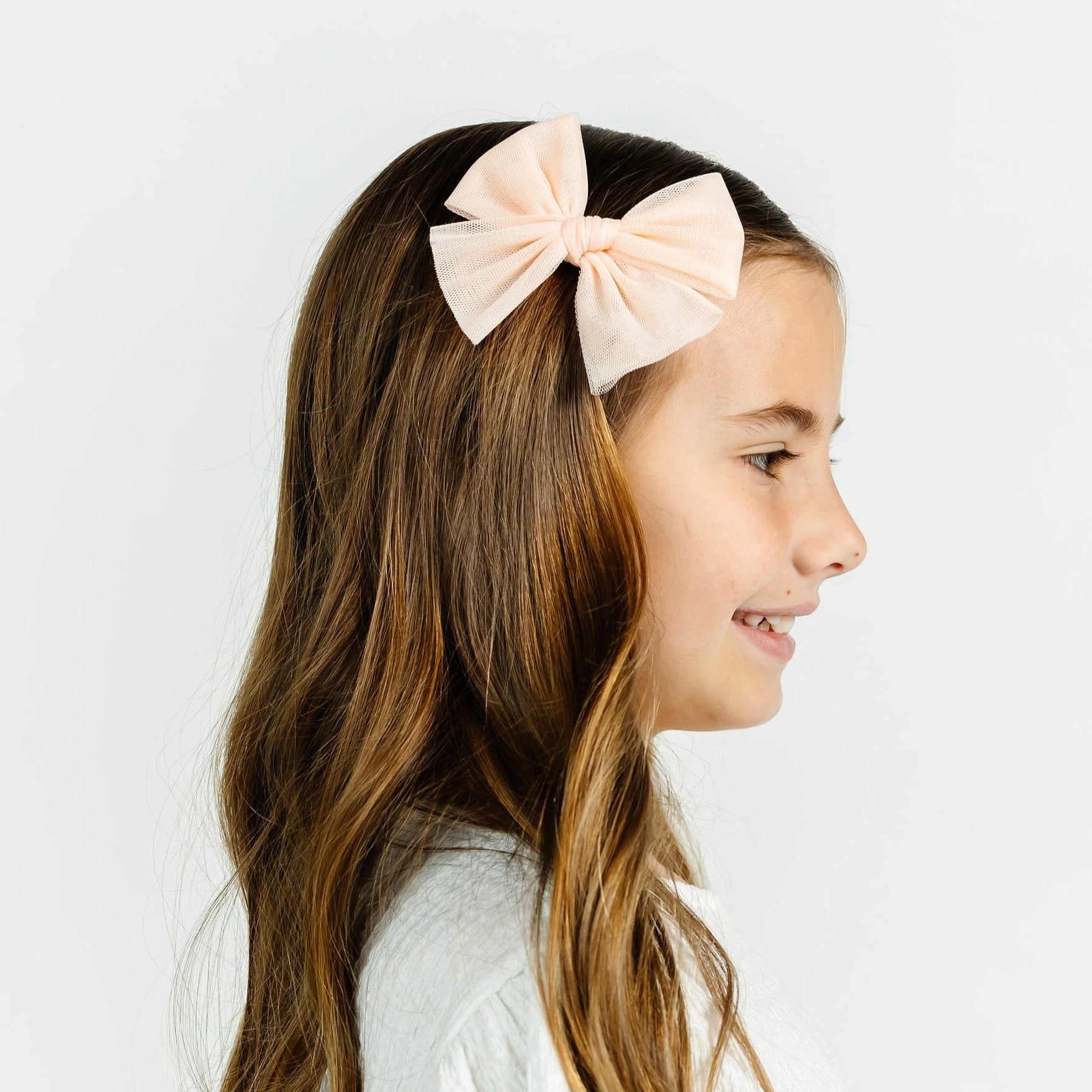 Tulle Bow - Peach
