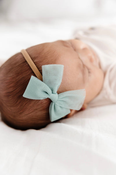 Tulle Bow - Sea Glass