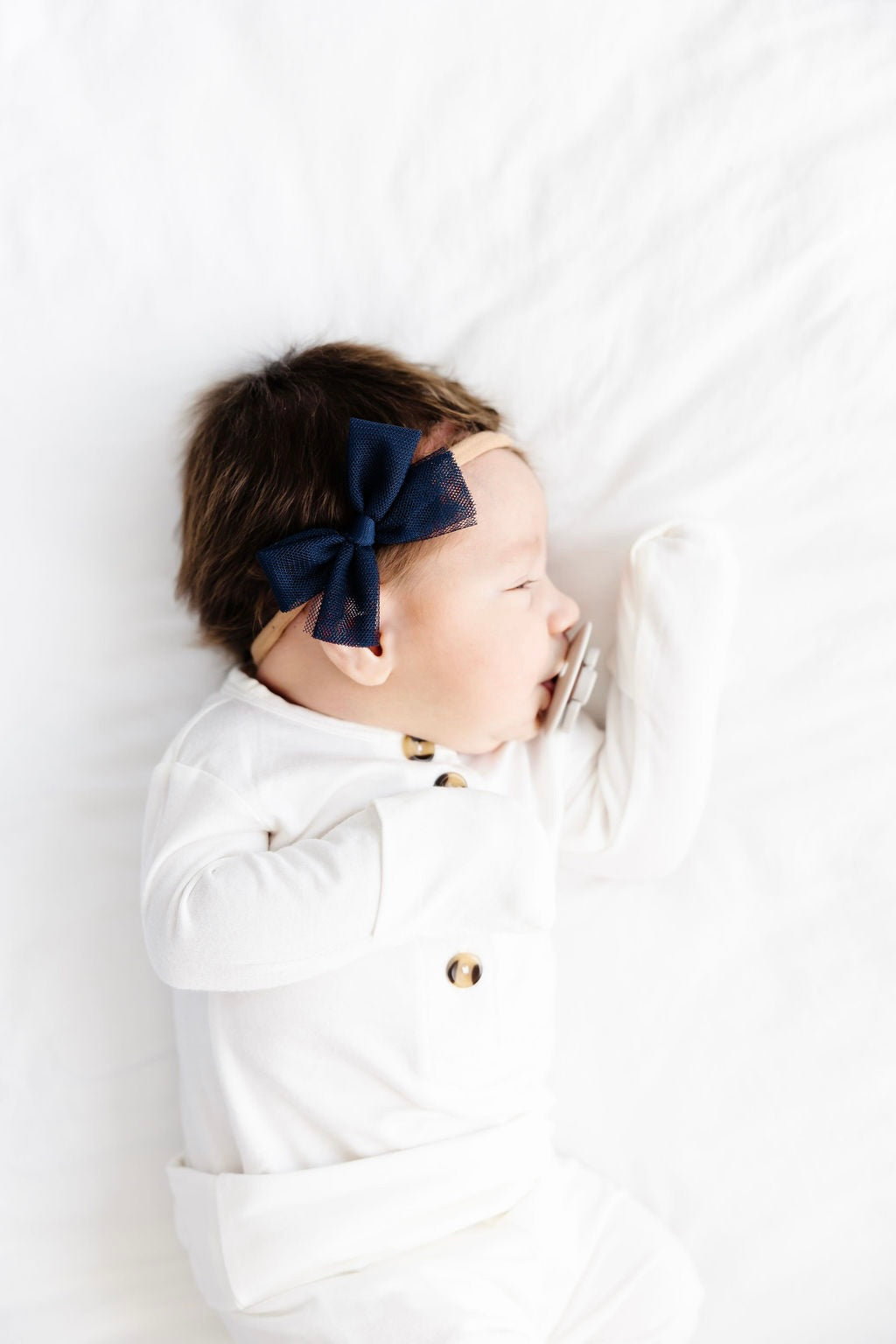 Tulle Bow - Navy