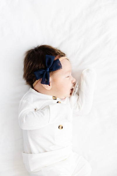 Tulle Bow - Navy