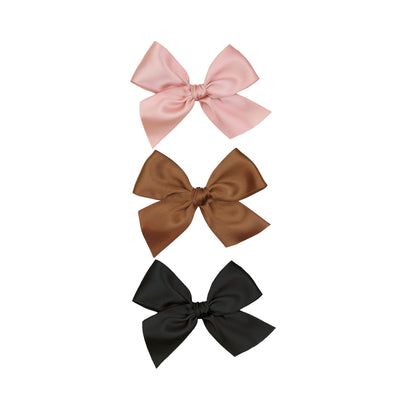 Satin Bow 3 Pack: Chocolate Clips