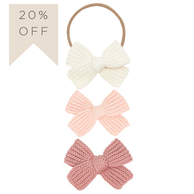 Sweater Bow 3 Pack - Ballet Chunky Knit Headband