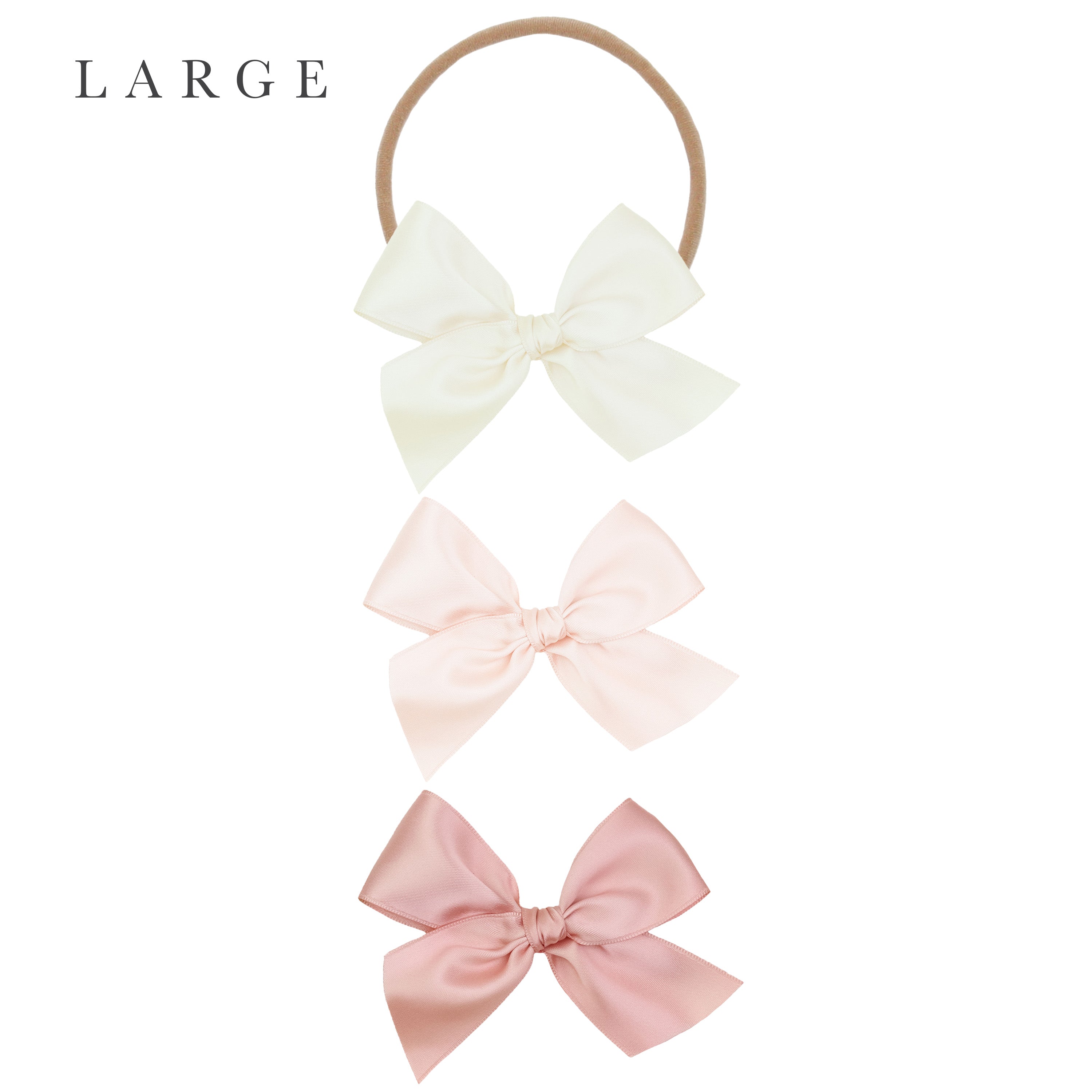 Satin Bow 3 Pack: Blush