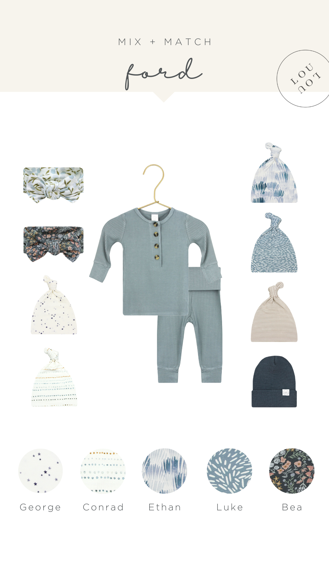 Ford Ribbed Newborn Hat Bundle