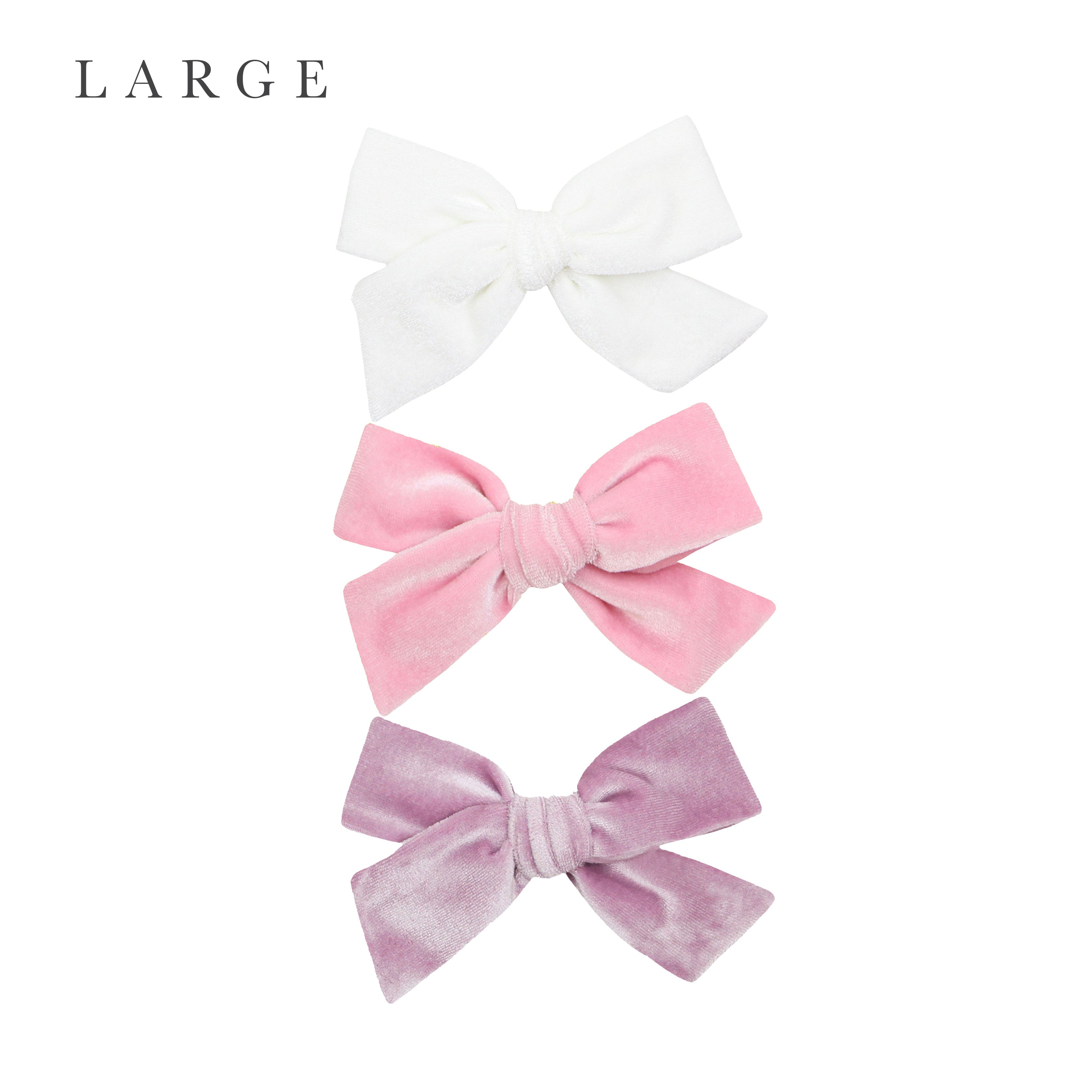 Velvet Bow 3 Pack: Bubblegum Clips