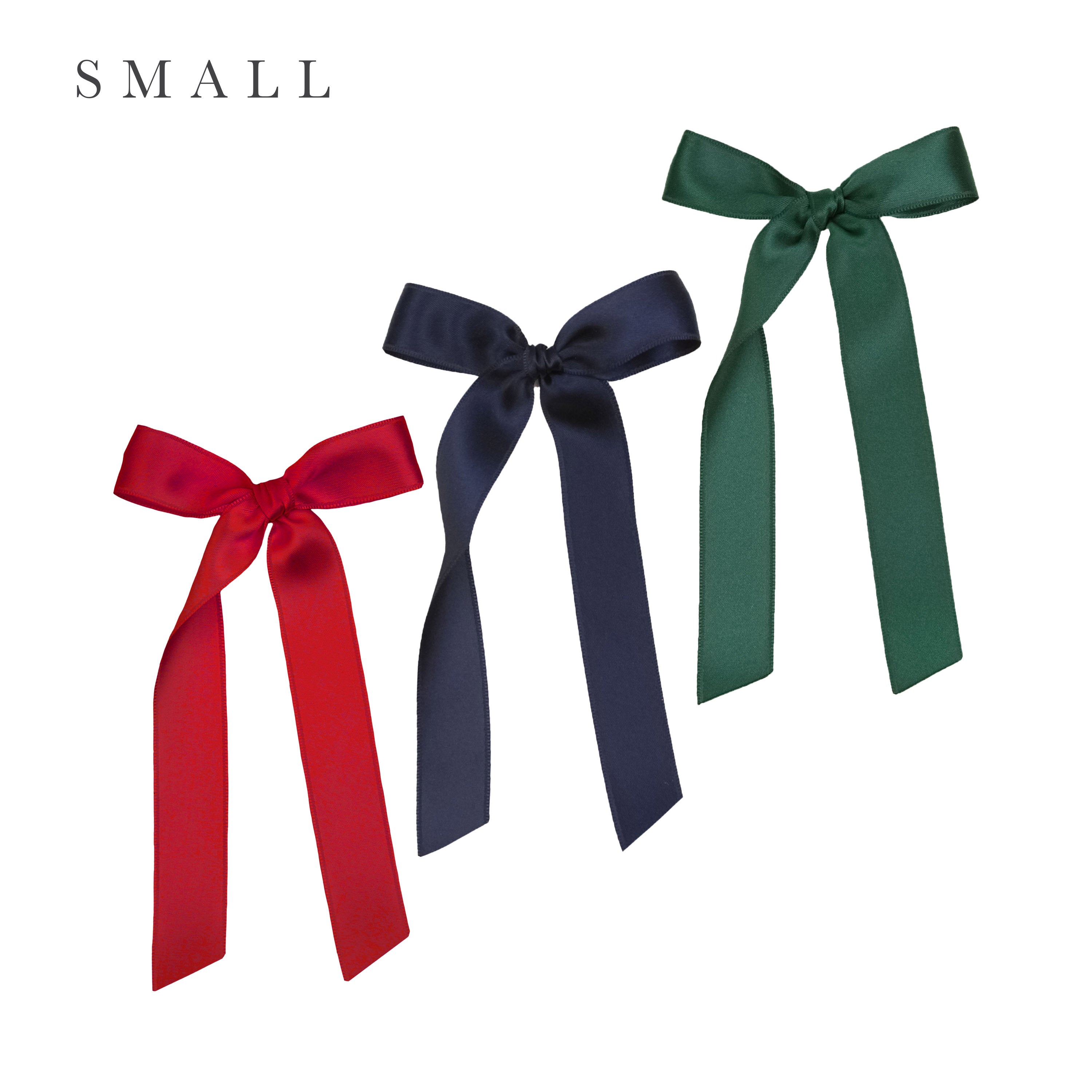 Satin Bow 3 Pack: Midnight Blue Sash Clips