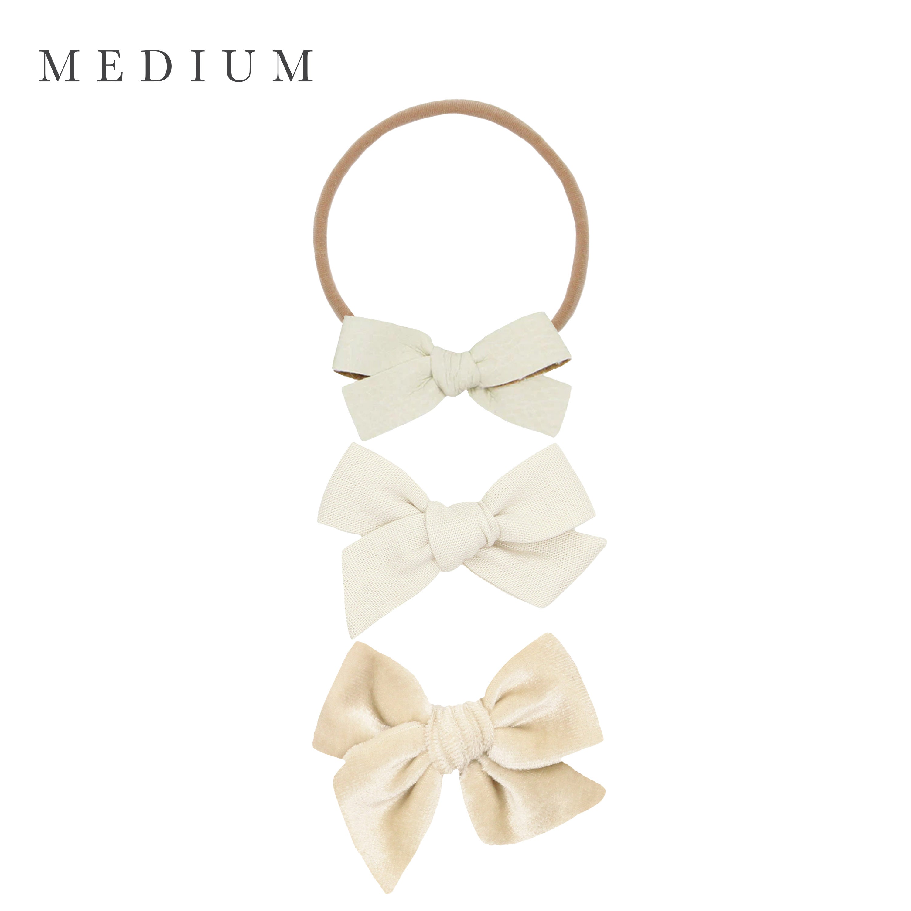 Bow 3 Pack: Ivory Headbands