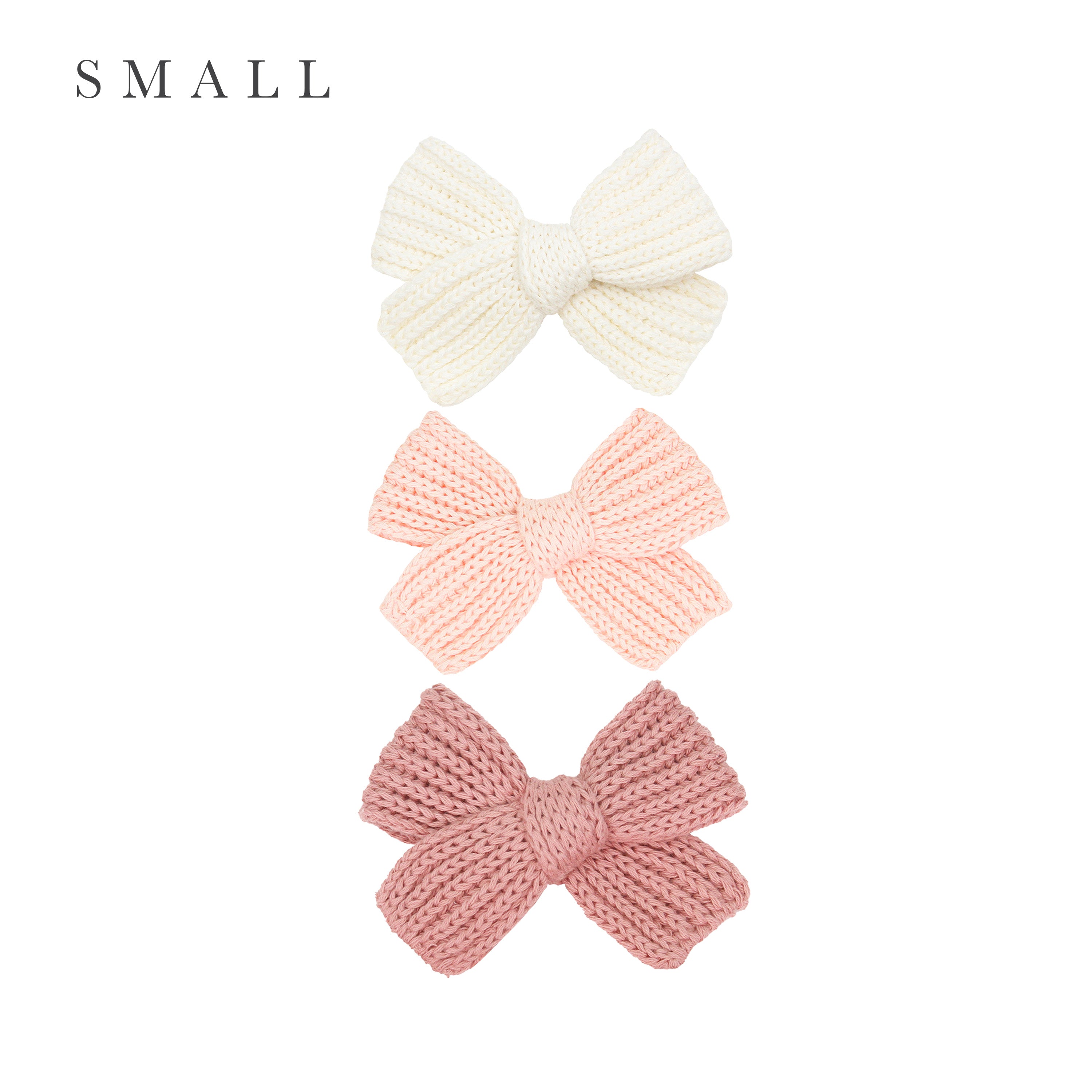 Sweater Bow 3 Pack - Ballet Chunky Knit Clip