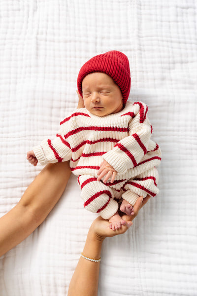 Knit Beanie - Red
