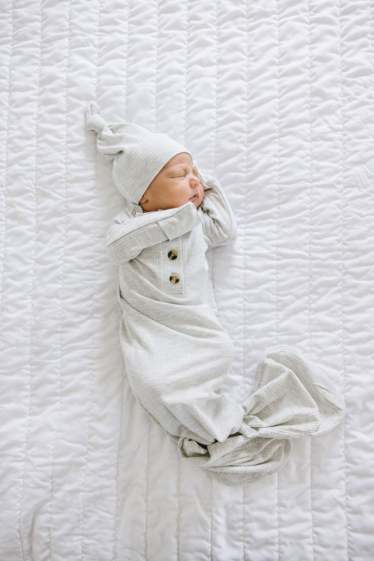 Stevie Ribbed Newborn Headband Bundle + Knotted Gown