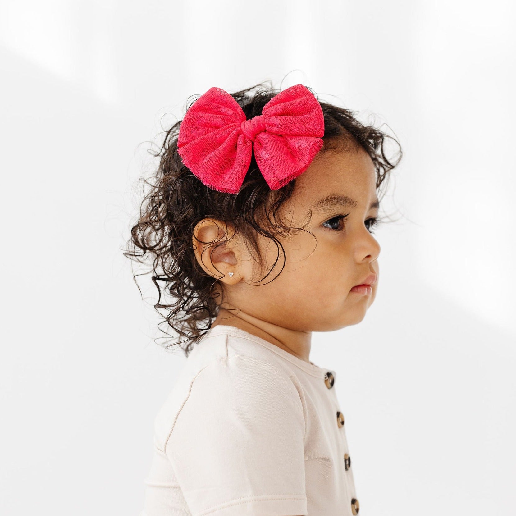 Tulle Bow - Hot Pink Heart