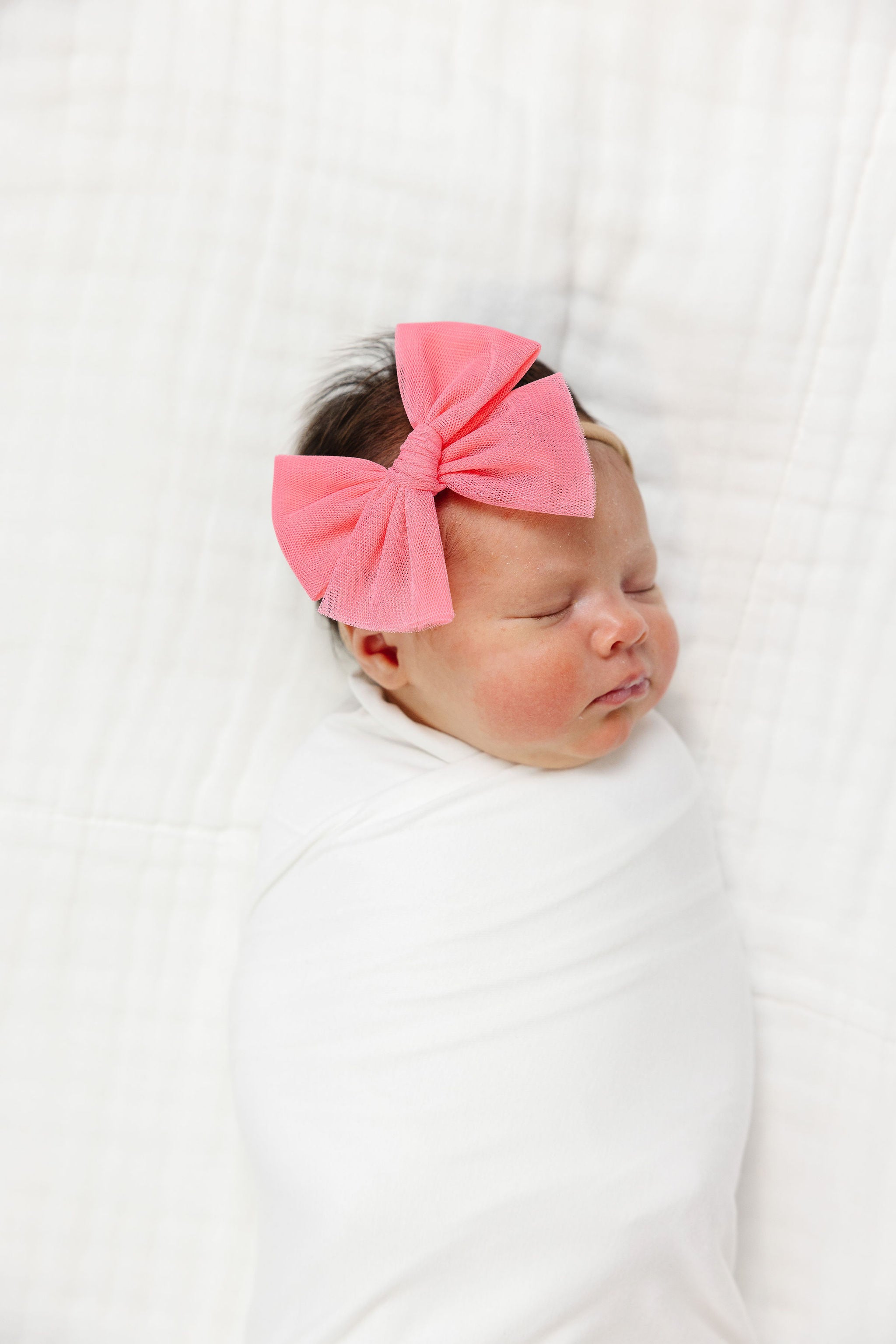 Tulle Bow - Strawberry