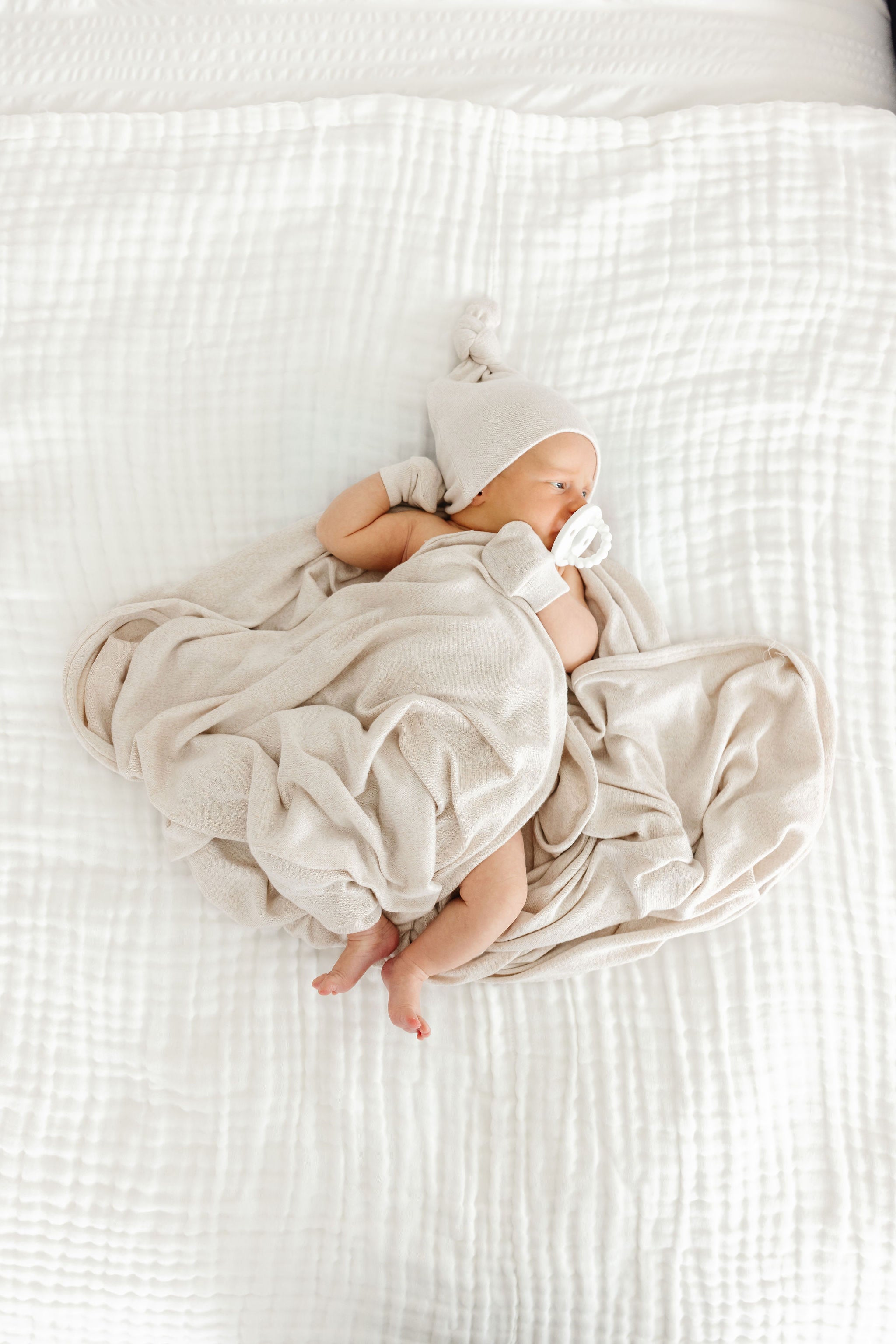 Dakota Plush Knit Newborn Hat Bundle (Top + Bottom)