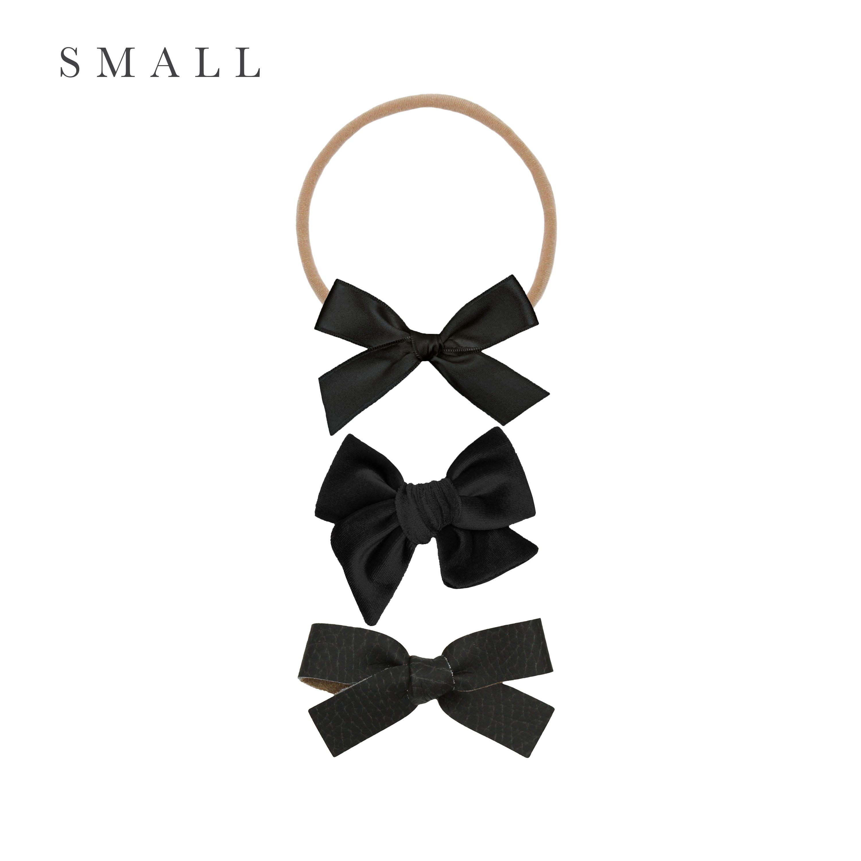 Bow 3 Pack: Black Headbands