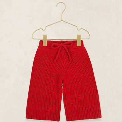 Knit Chunky Wide Leg Pant - Red