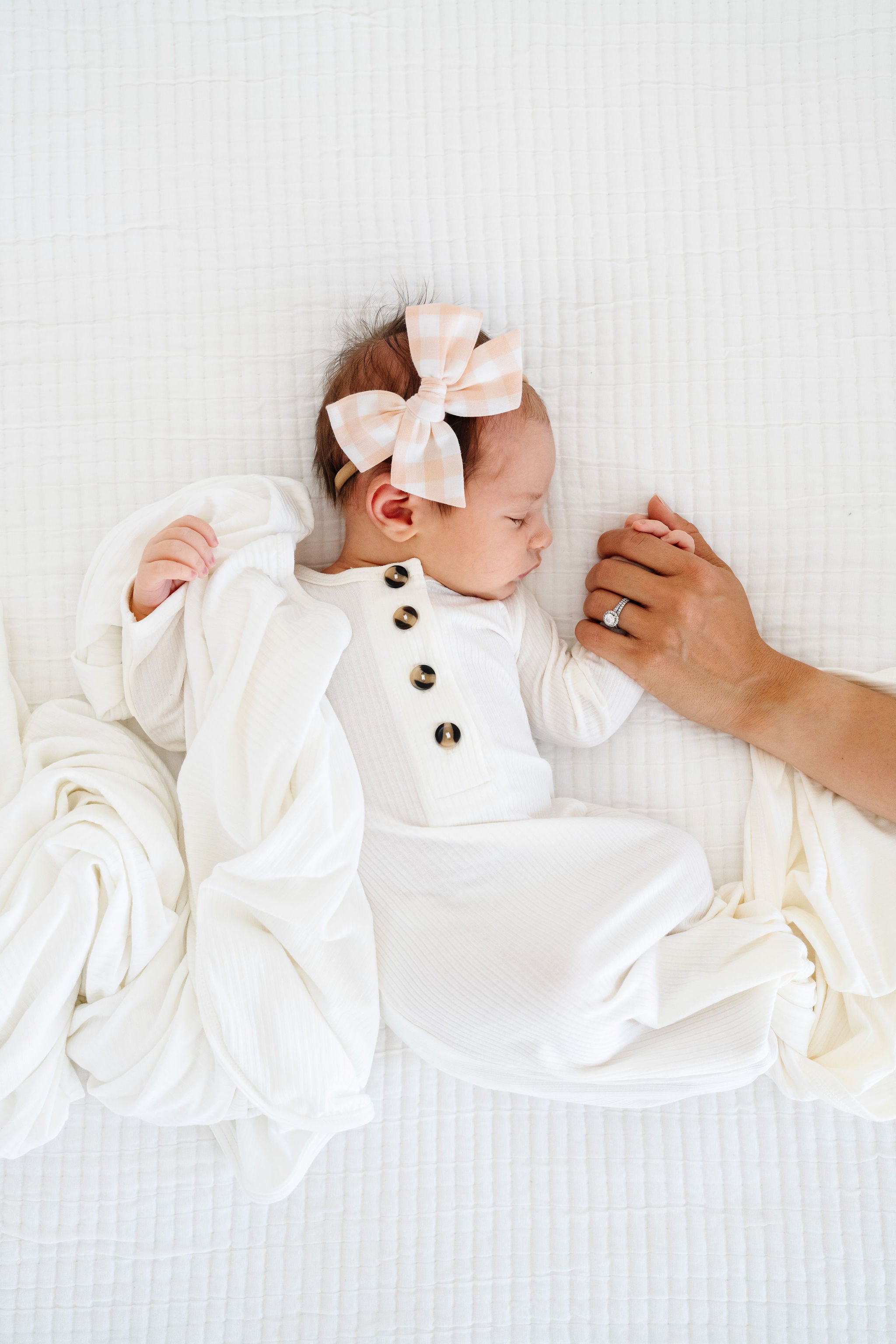 Classic Bow - Peach Gingham