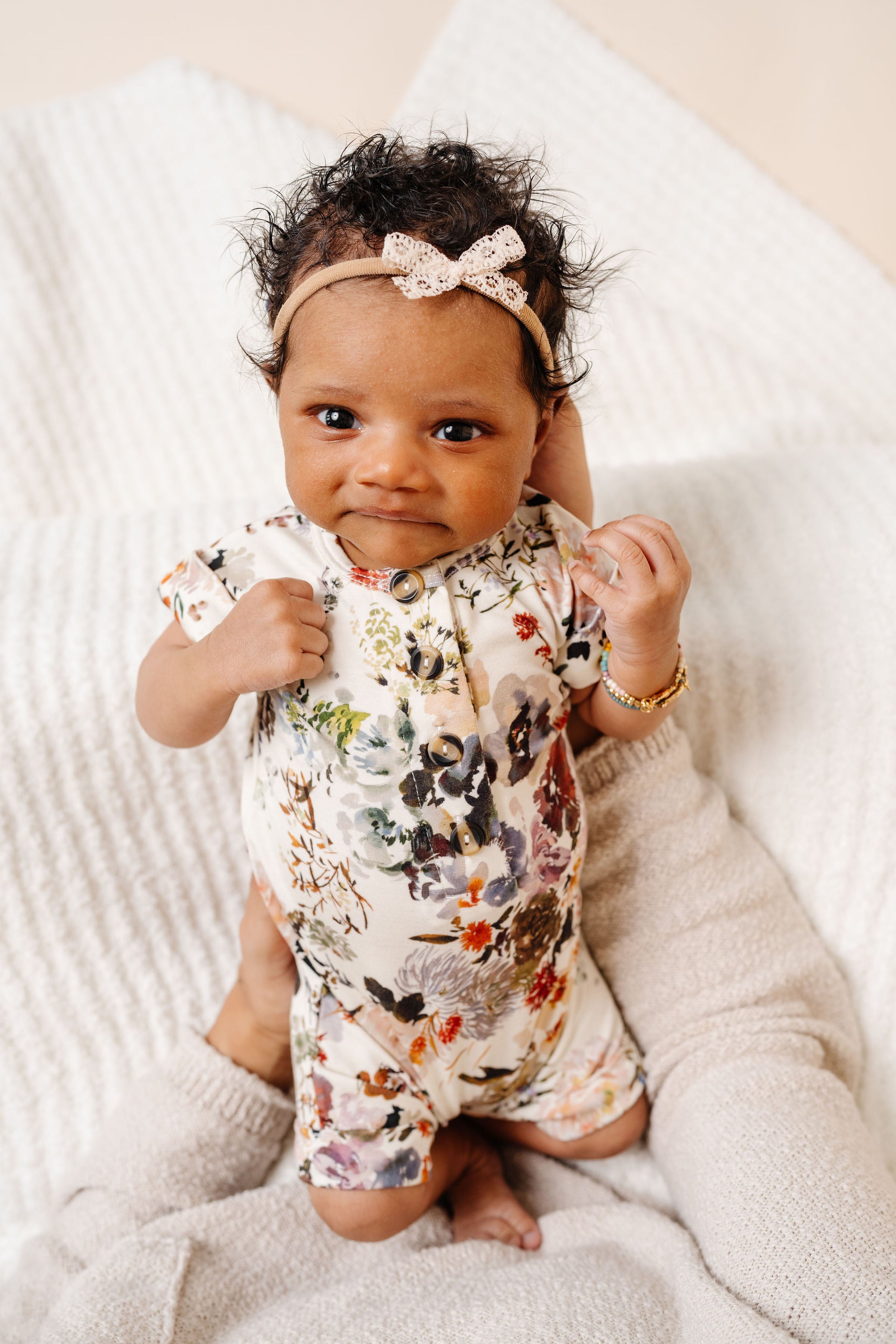 Lace Bow - Mini Cream Headband