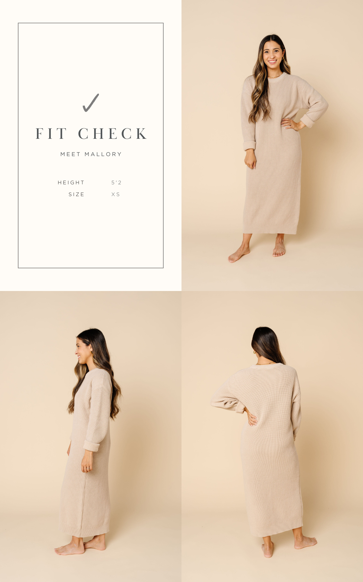 Knit Women's Sweater Maxi Dress - Mauve