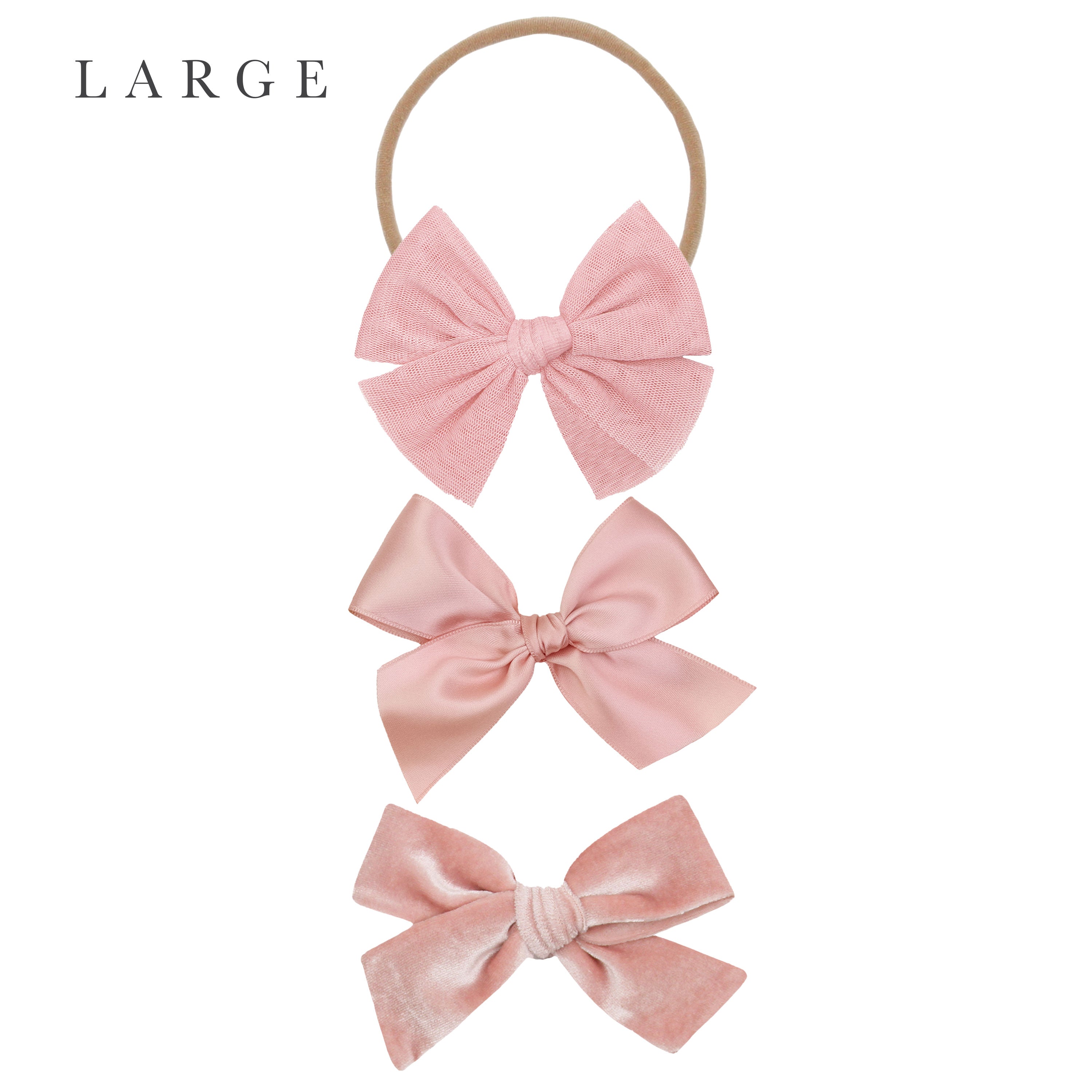 Bow 3 Pack: Bubblegum Headbands