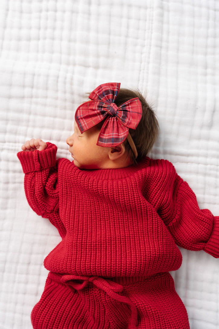 Knit Chunky Sweater - Red