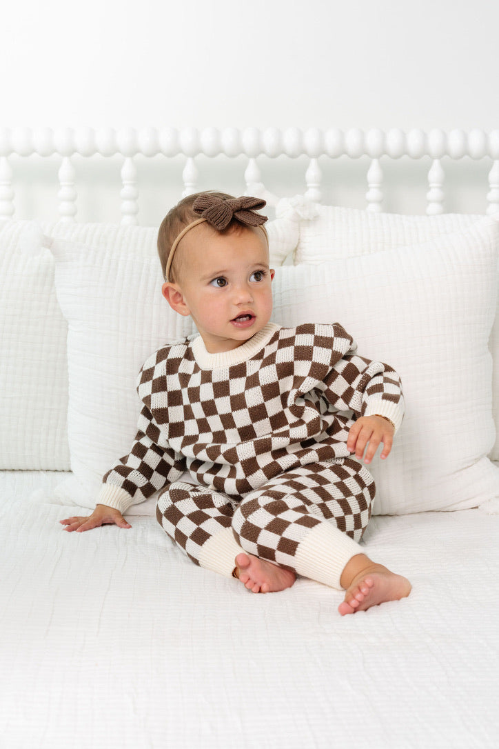 Knit Jogger Pant - Cocoa Checkered