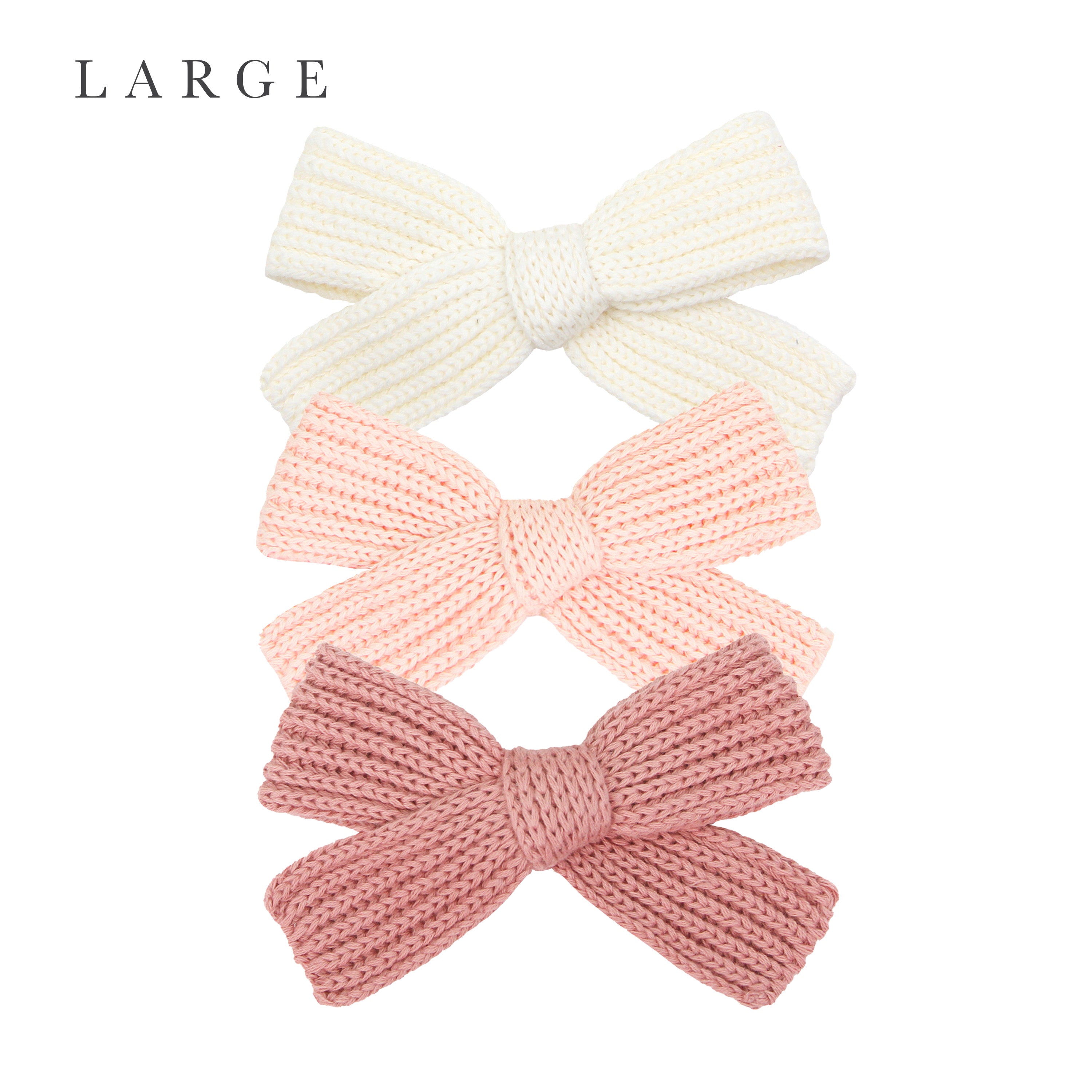 Sweater Bow 3 Pack - Ballet Chunky Knit Clip