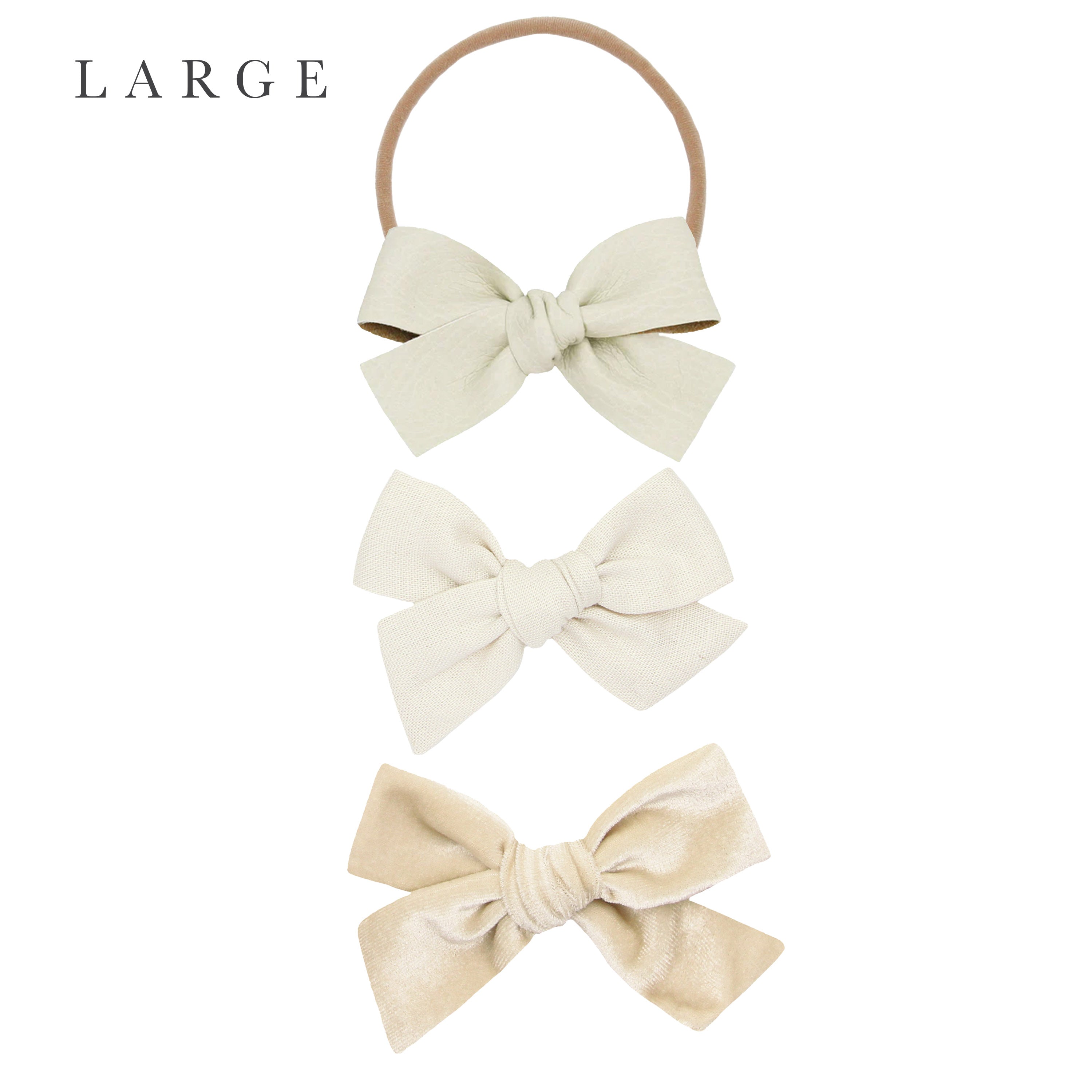 Bow 3 Pack: Ivory Headbands