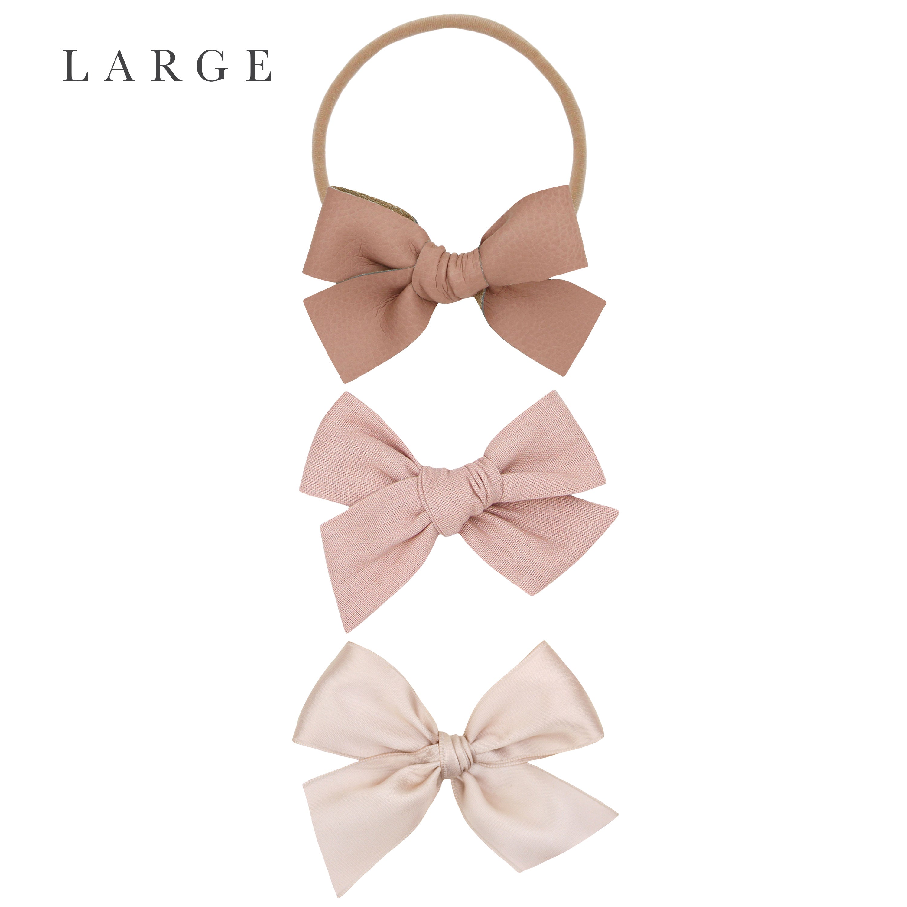 Bow 3 Pack: Rose Headbands