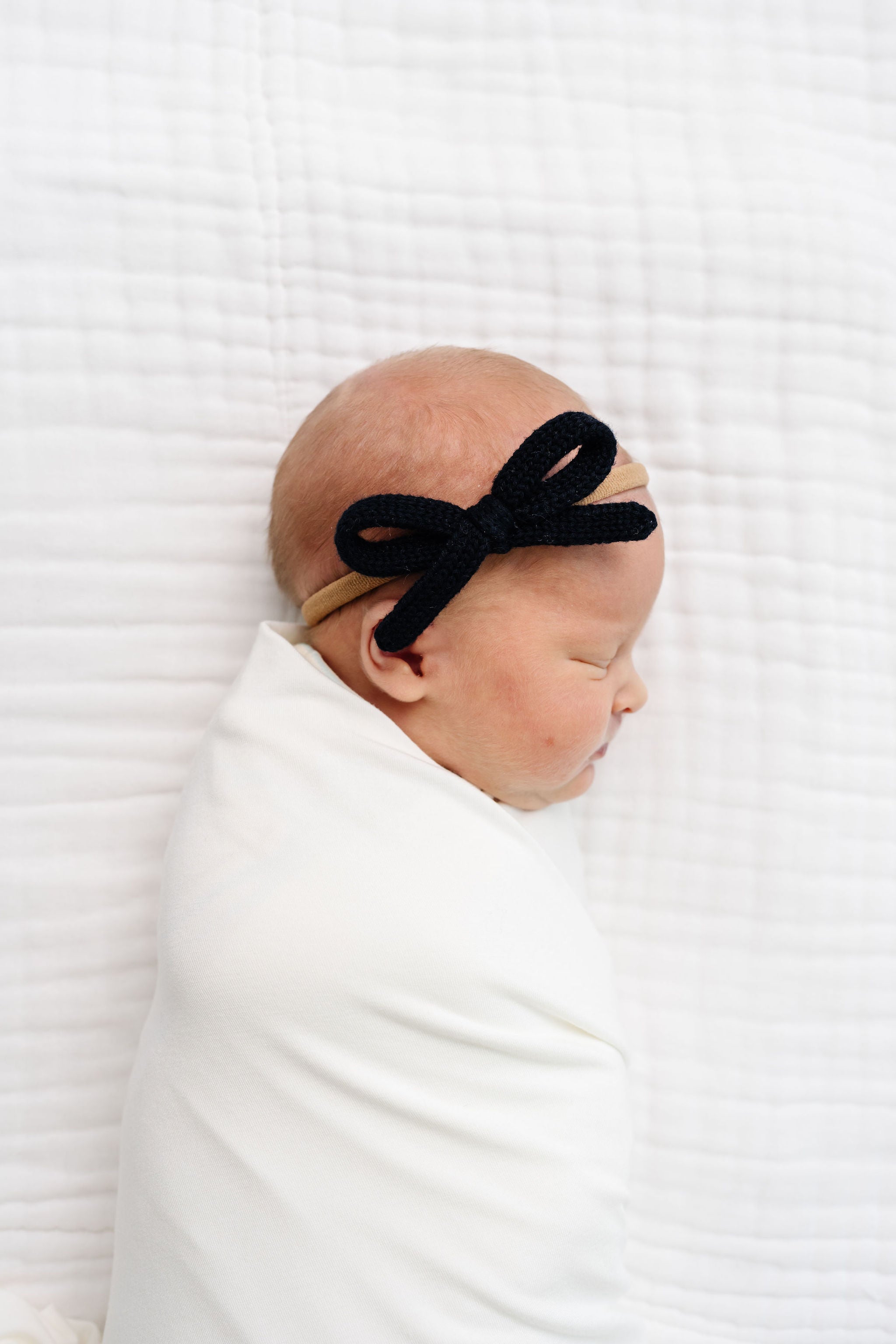Sweater Bow - Black Knit Headband