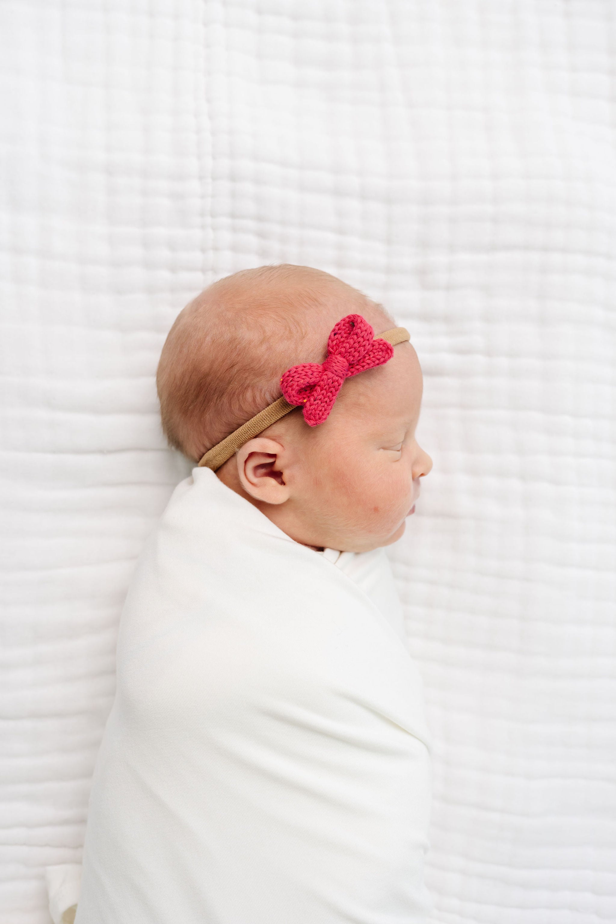 Sweater Bow - Watermelon Speckle Knit Headband