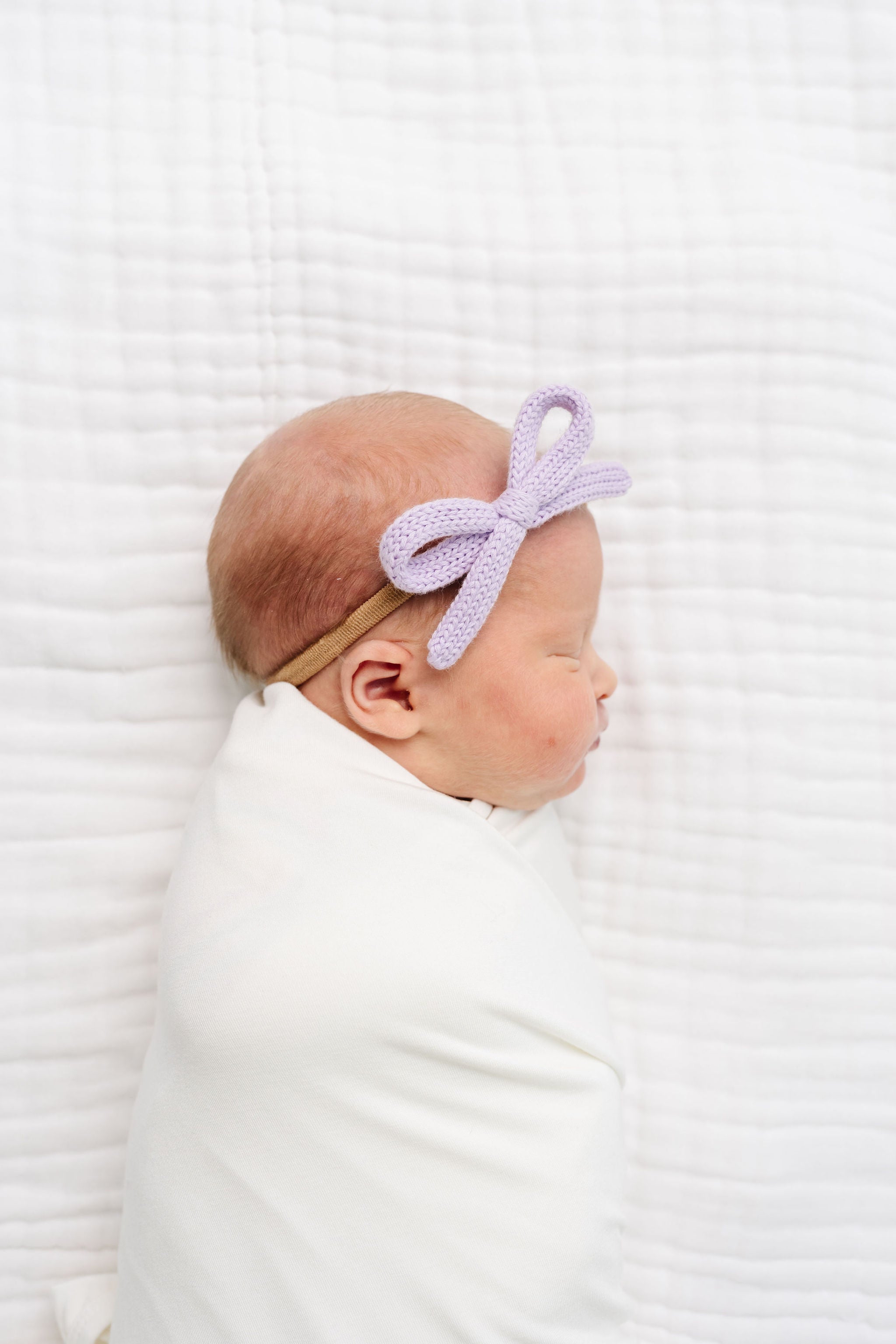 Sweater Bow - Lilac Knit Headband