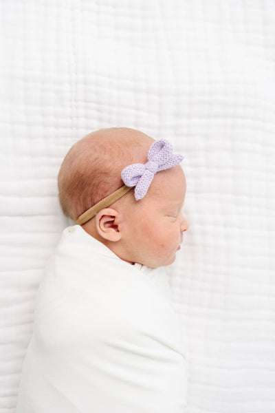 Sweater Bow - Lilac Knit Headband