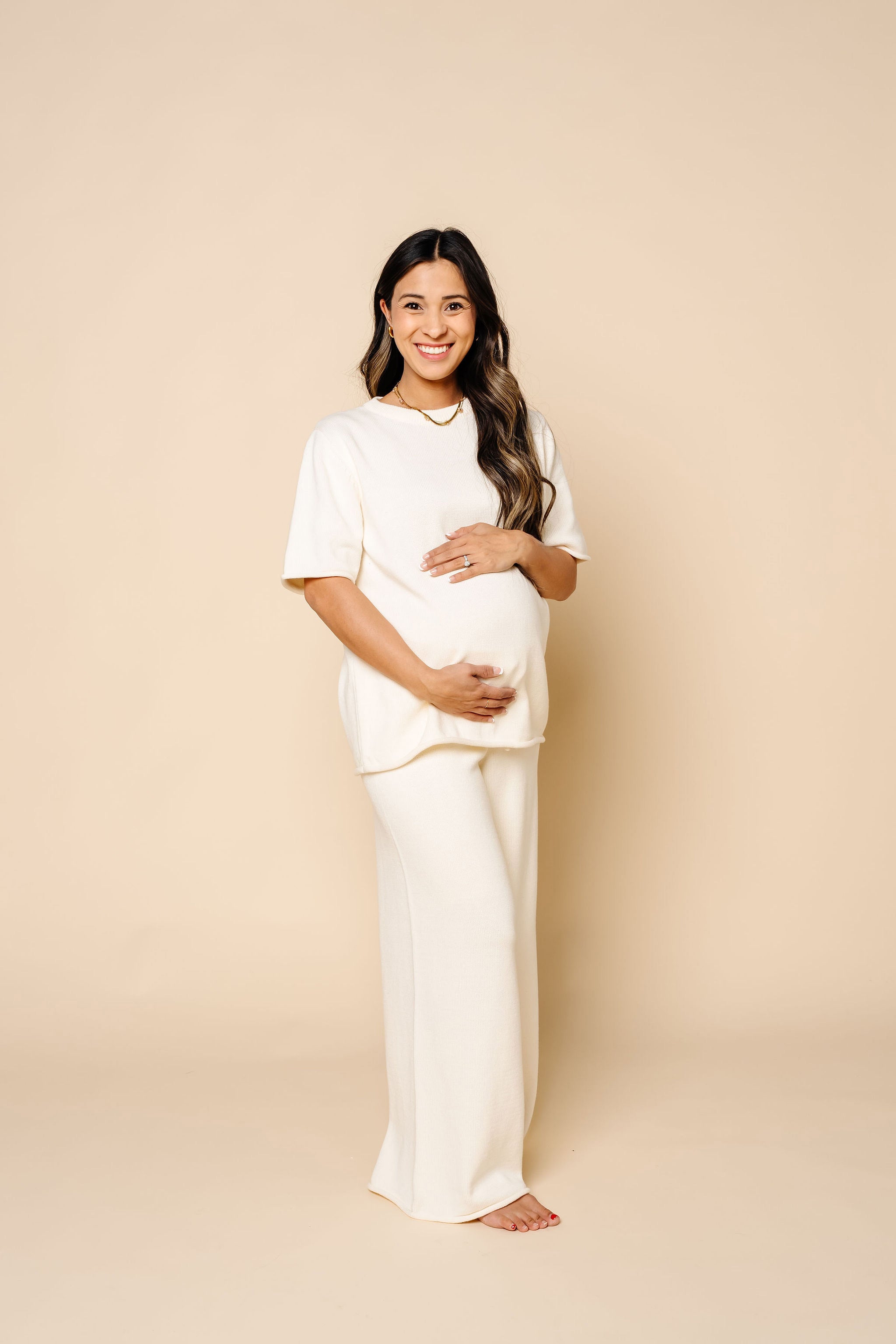 Knit Women's Wide Leg Pant - Ivory