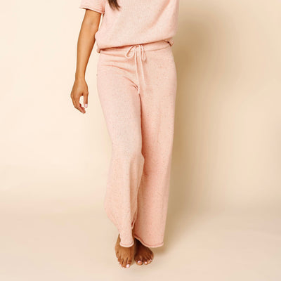 Knit Women's Wide Leg Pant - Petal Speckle