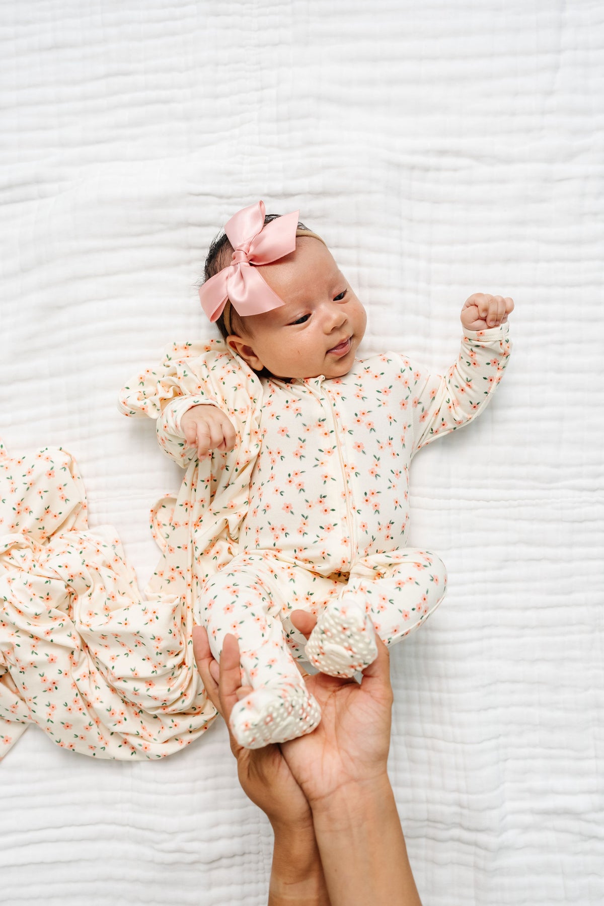 Lottie Newborn Headband Bundle + Zipper Footie