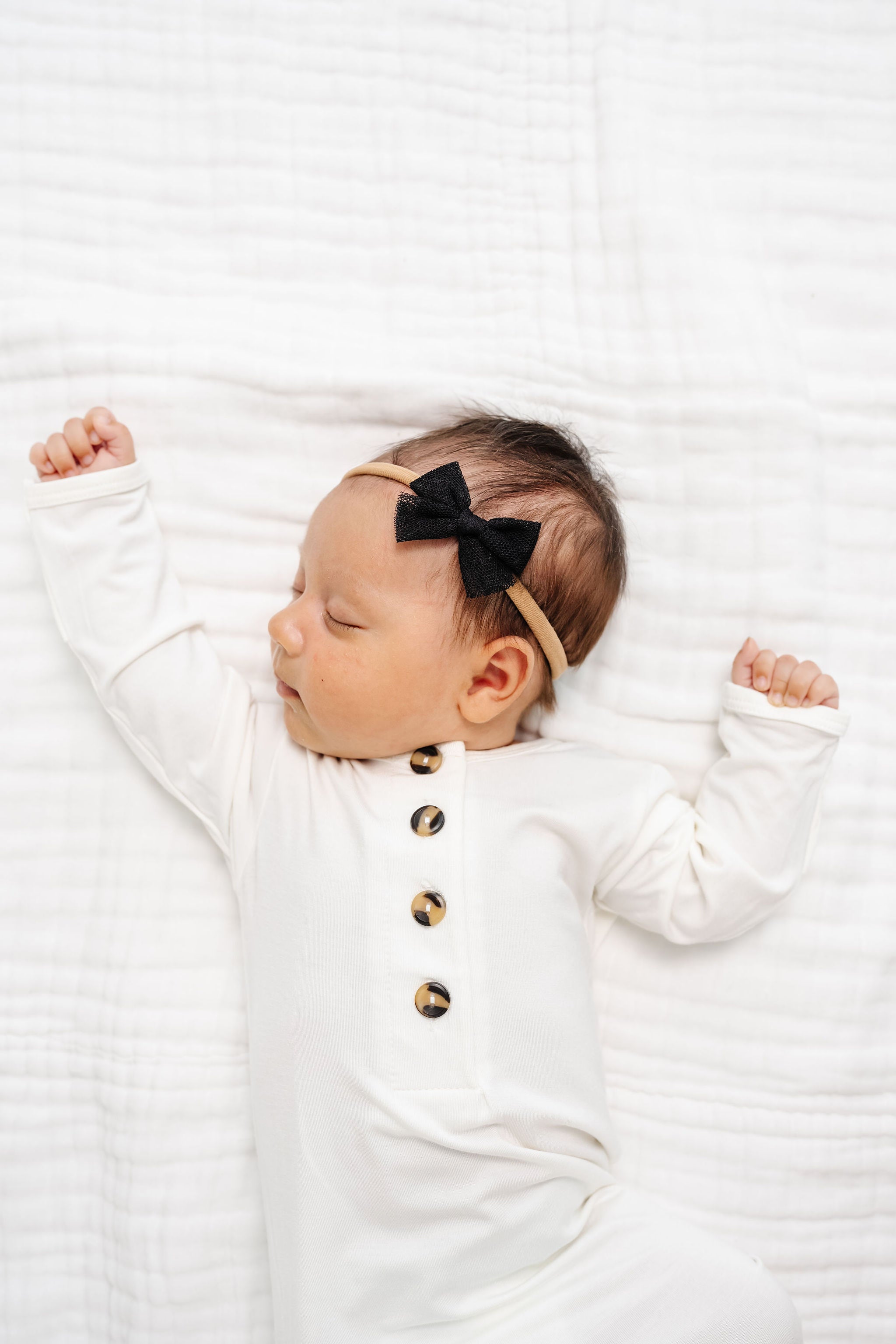 Tulle Bow - Black Dot
