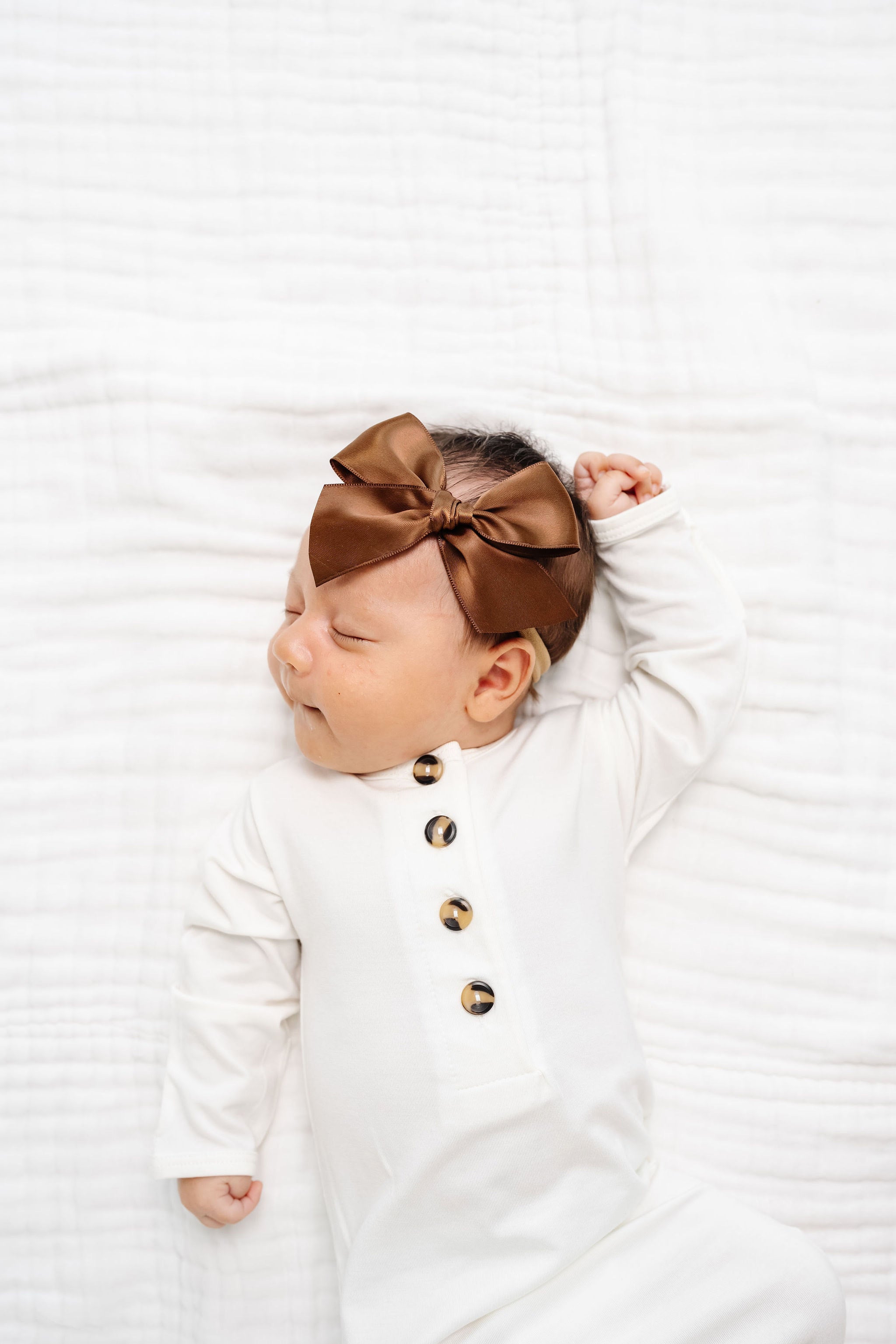 Satin Bow - Chocolate Headband