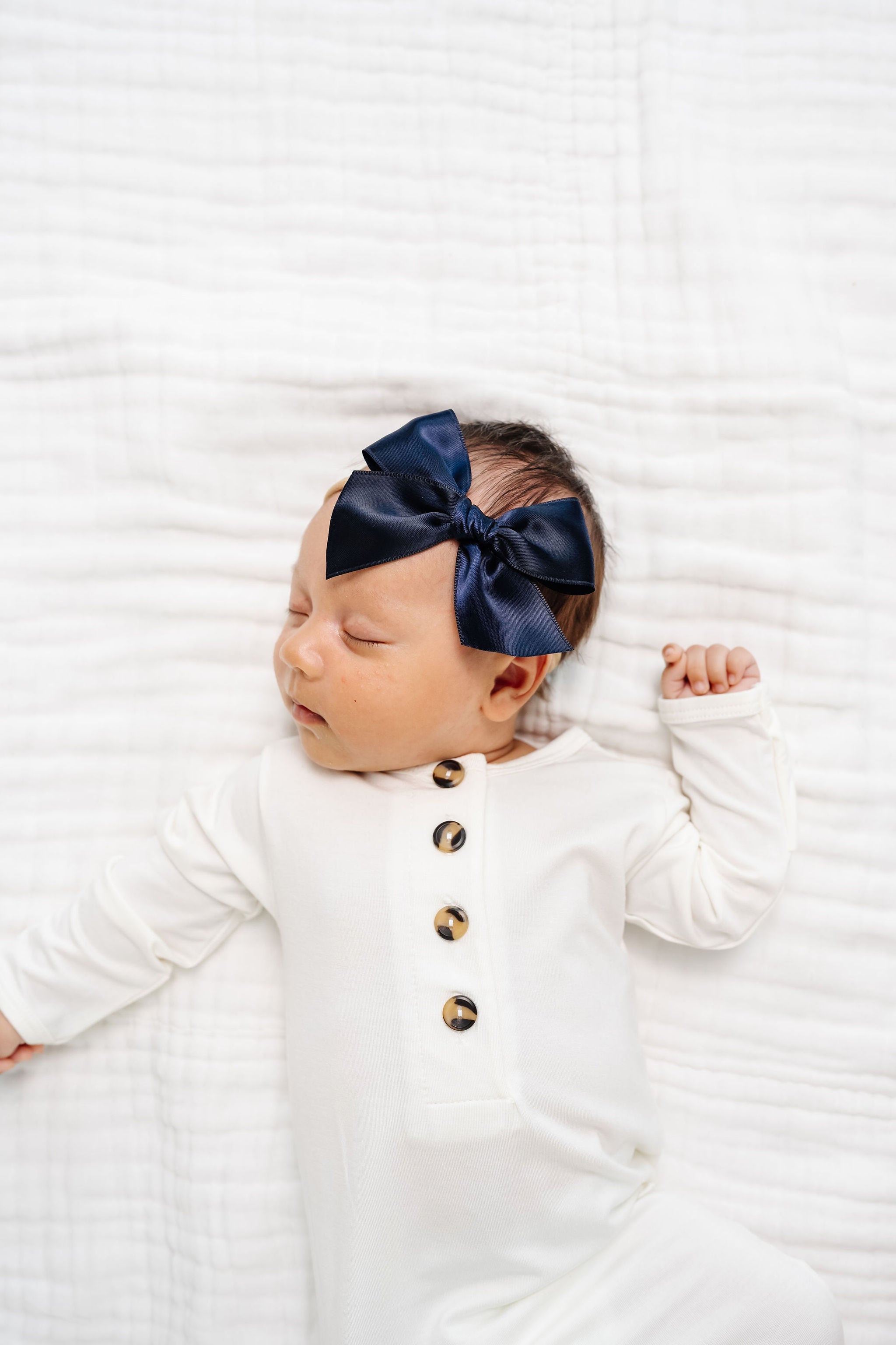 Satin Bow - Midnight Blue
