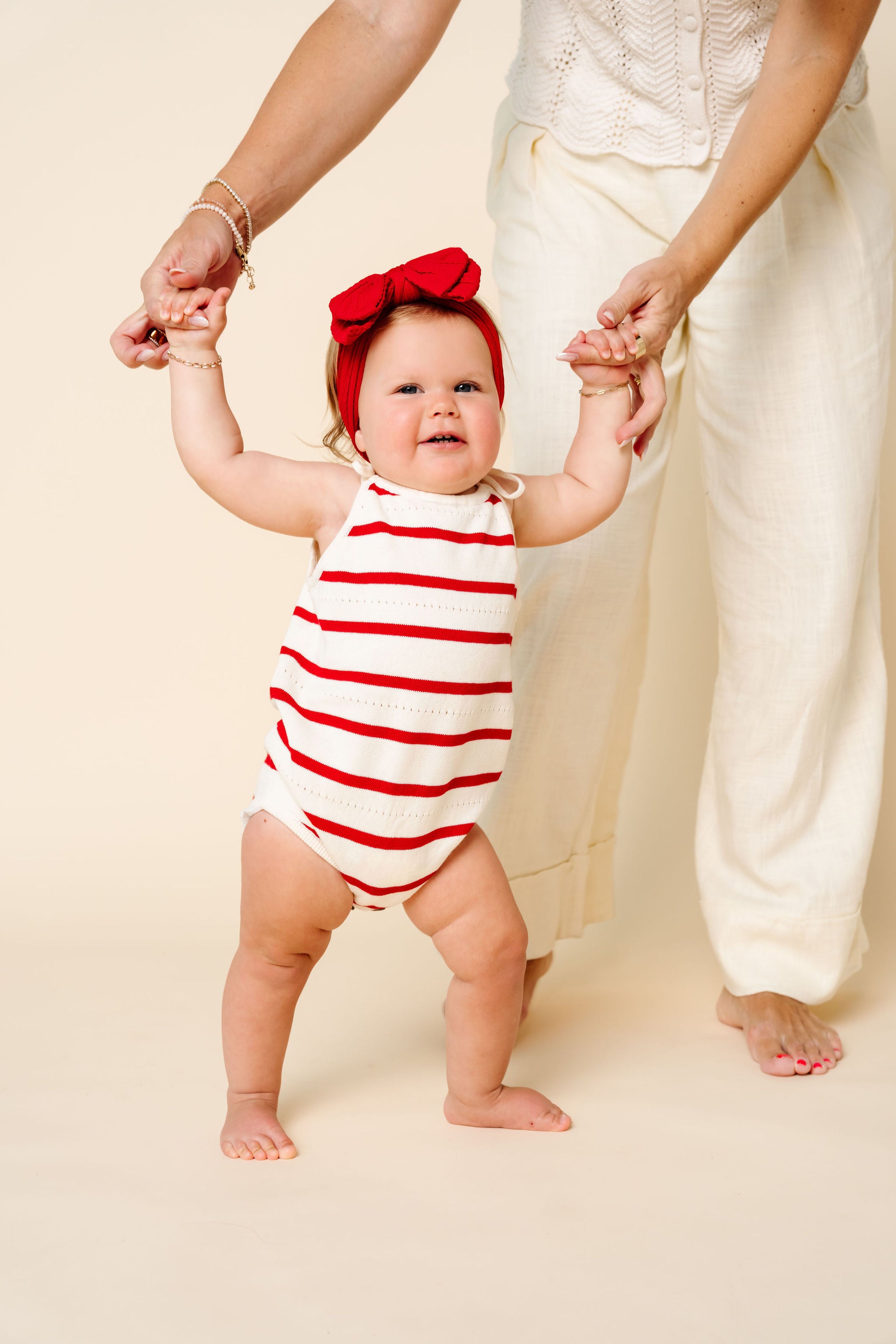 Knit Tank Onesie - Red Stripe
