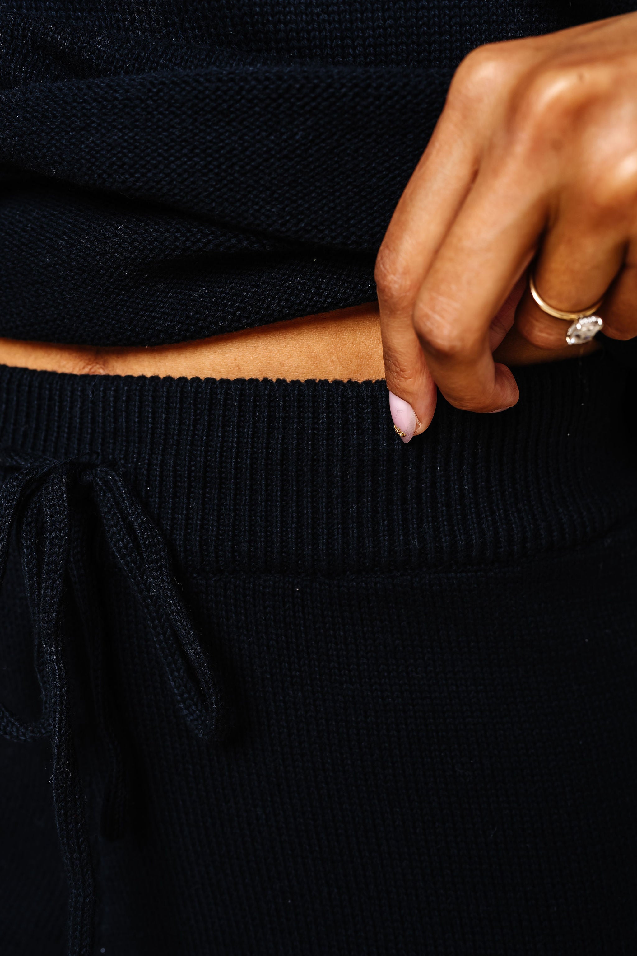 Knit Women's Wide Leg Pant - Black