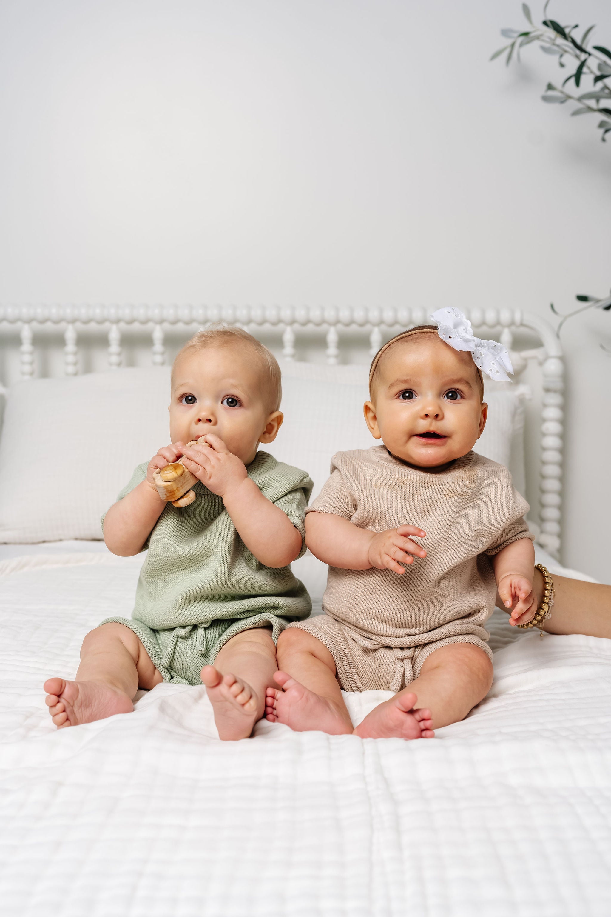Knit Shirt + Short Set - Sage
