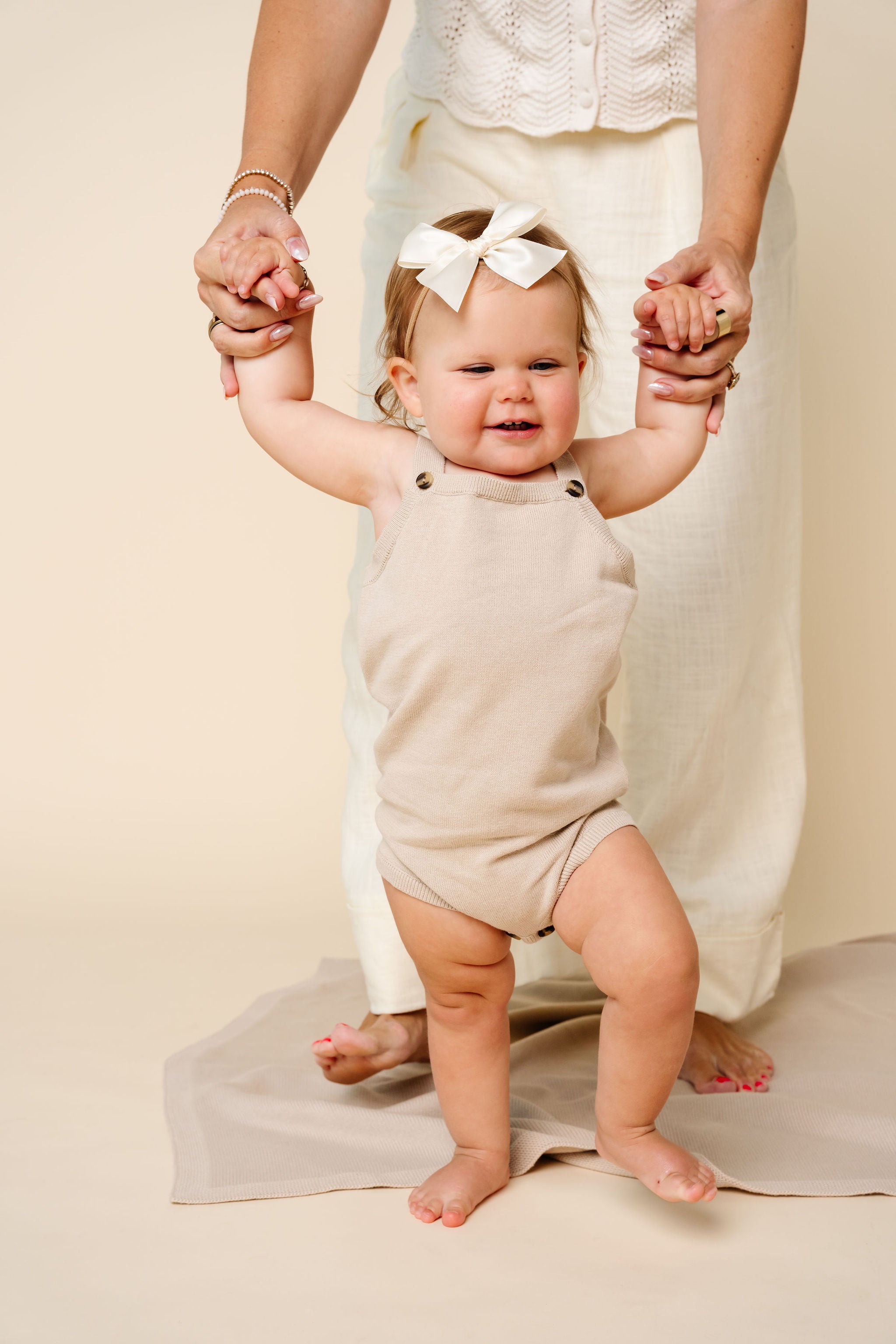 Knit Tank Onesie - Tan Overall