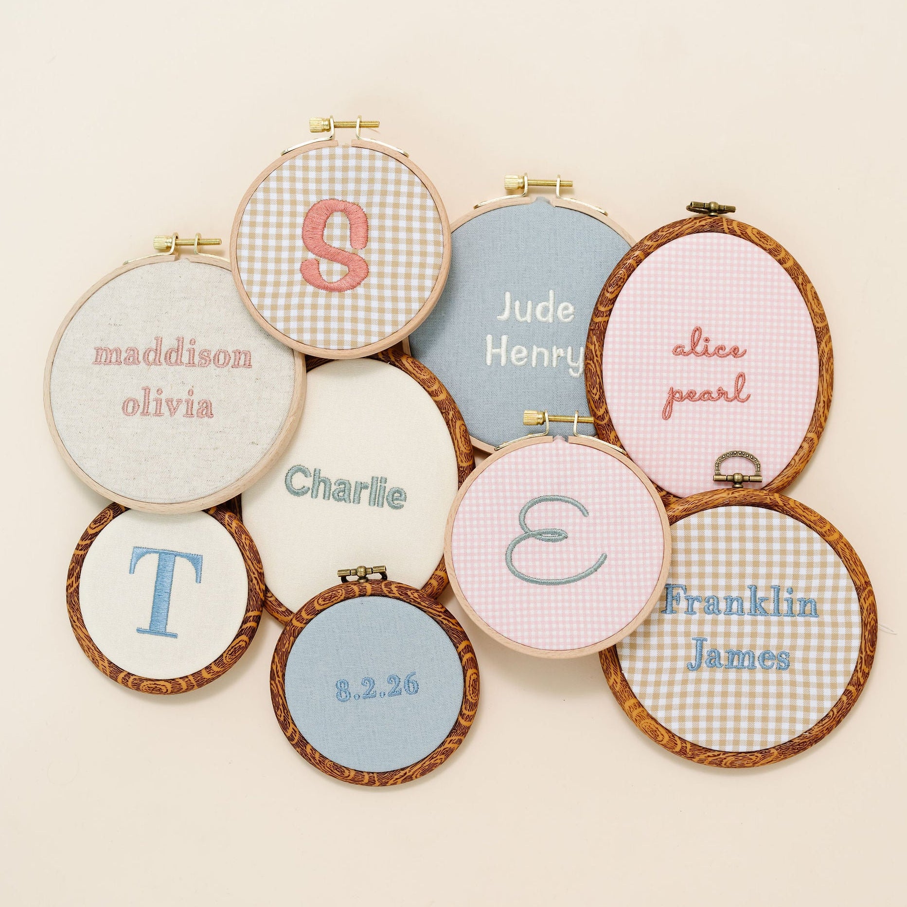 Embroidered Baby Name Announcement Hoop