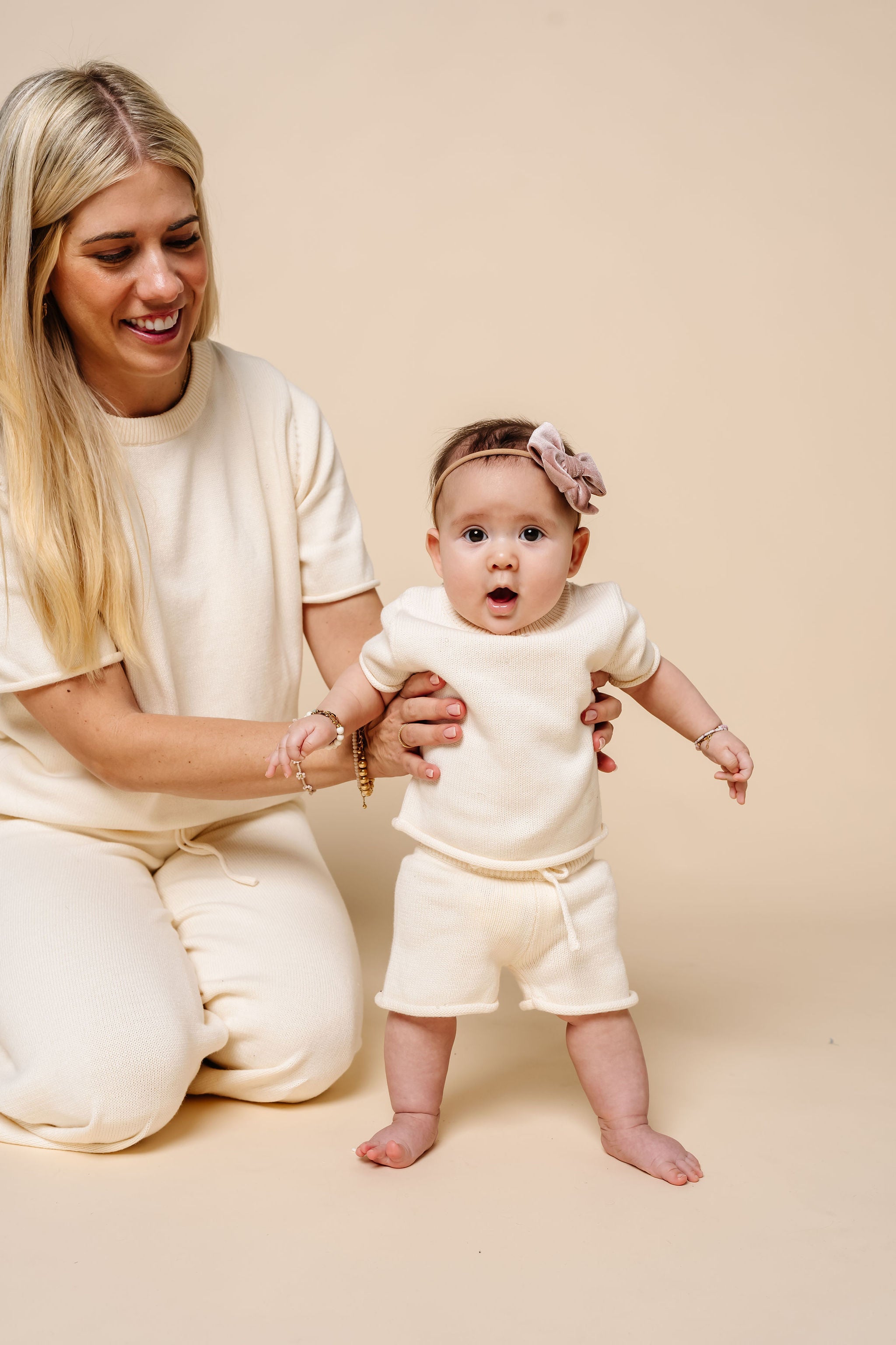 Knit Shirt + Short Set - Ivory