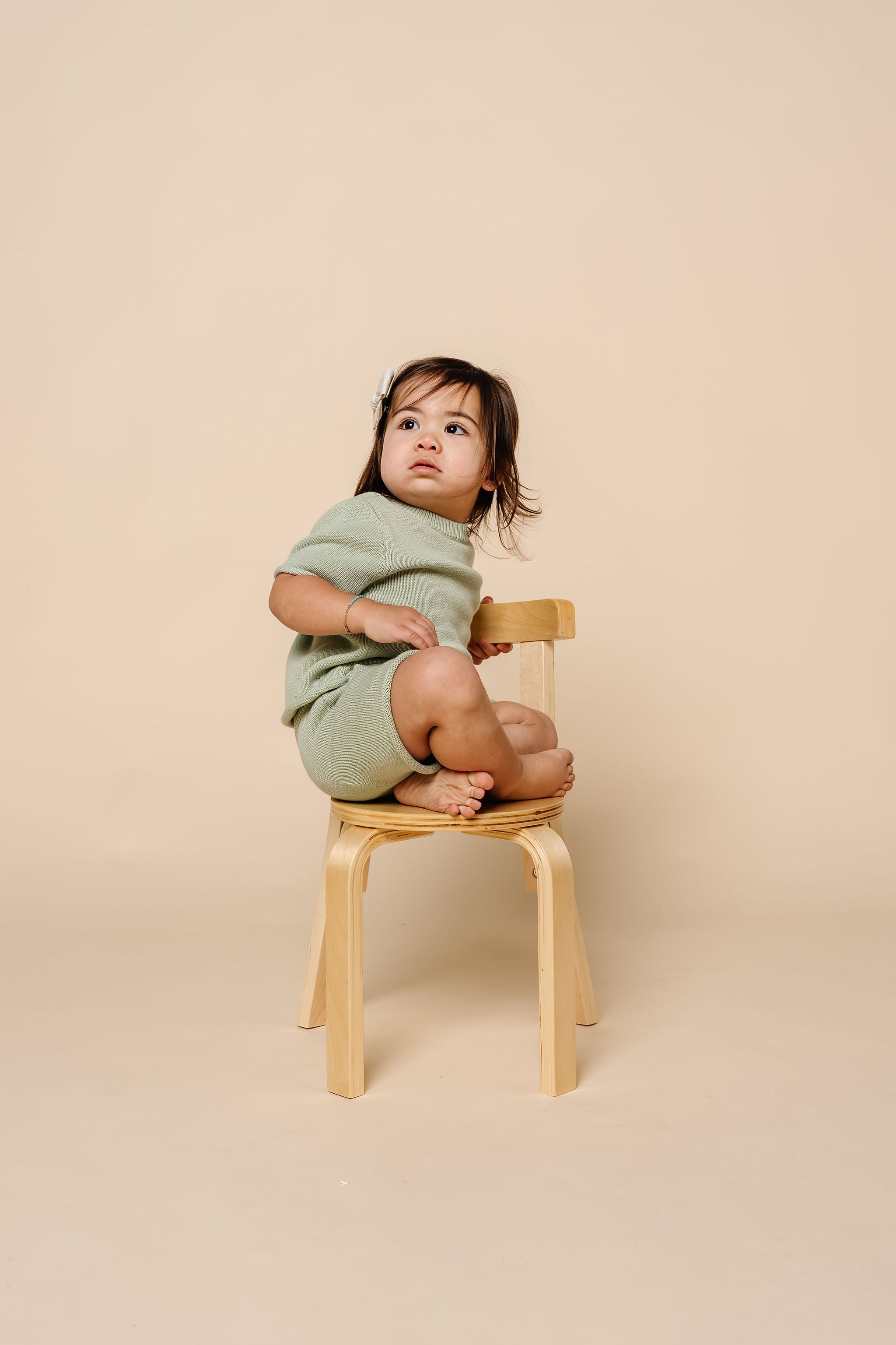 Knit Shirt + Short Set - Sage