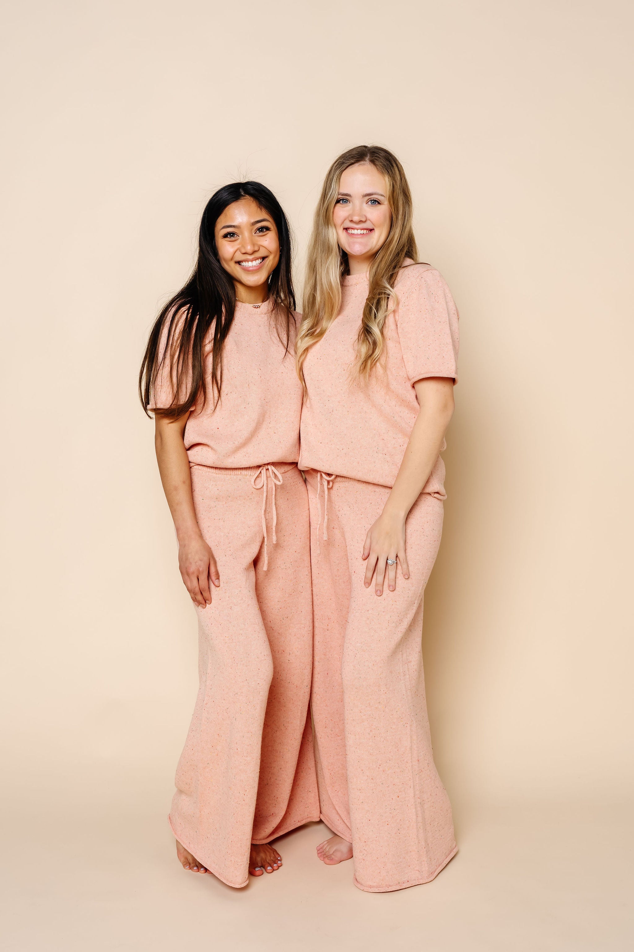 Knit Women's Wide Leg Pant - Petal Speckle