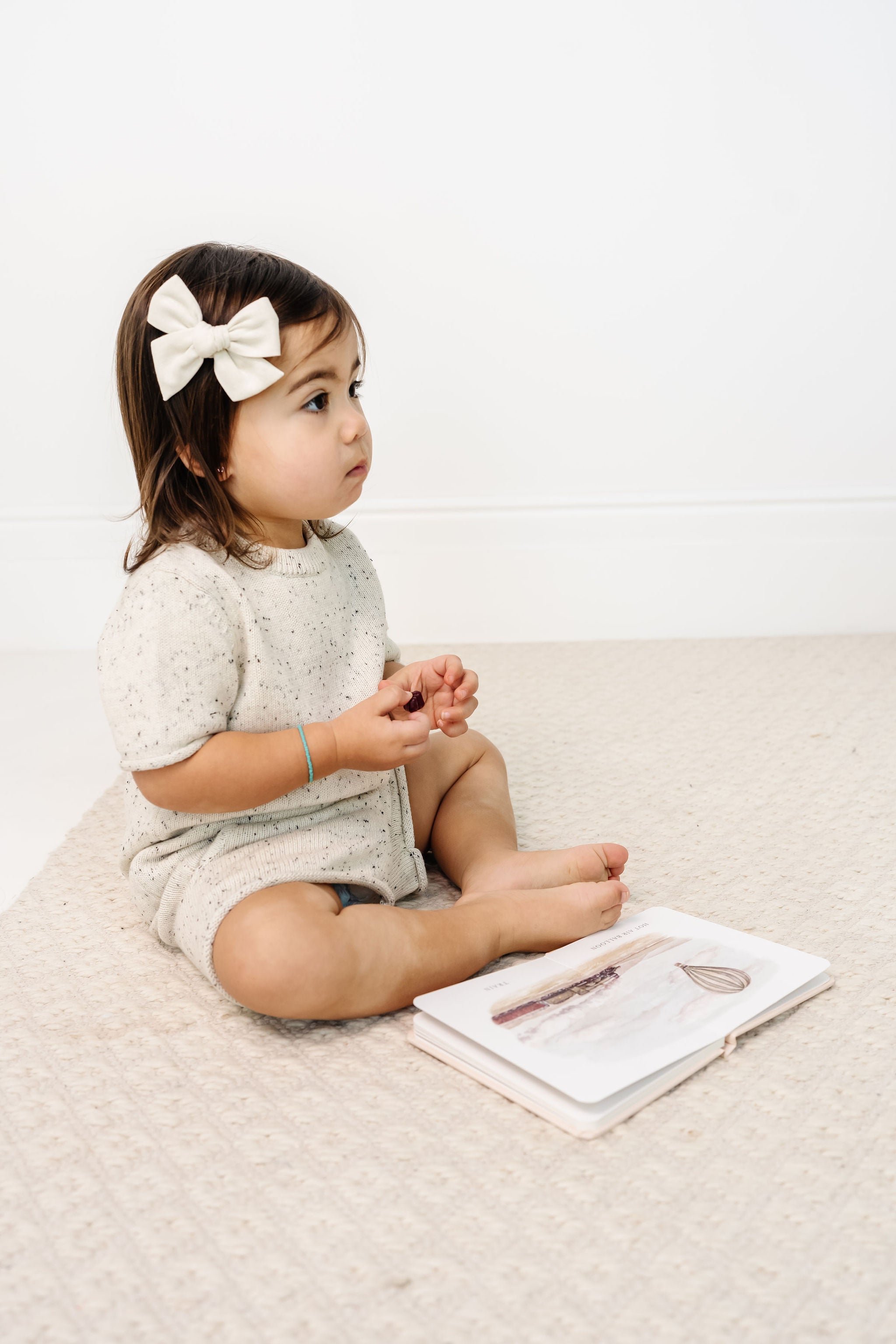 Knit Shirt + Short Set - Cream Speckle