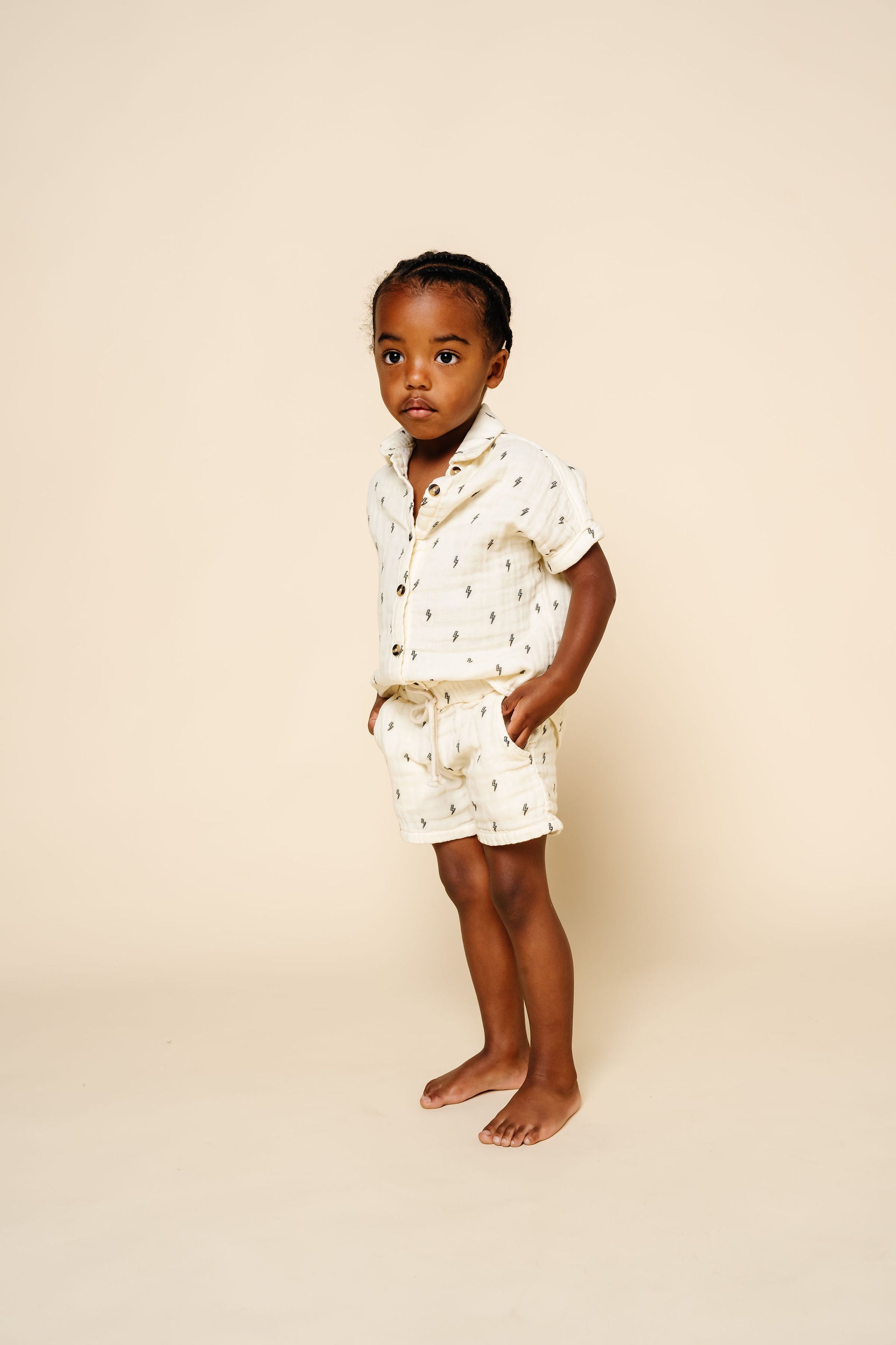Cloud Muslin™ Shirt + Short Set - Lightning Bolt