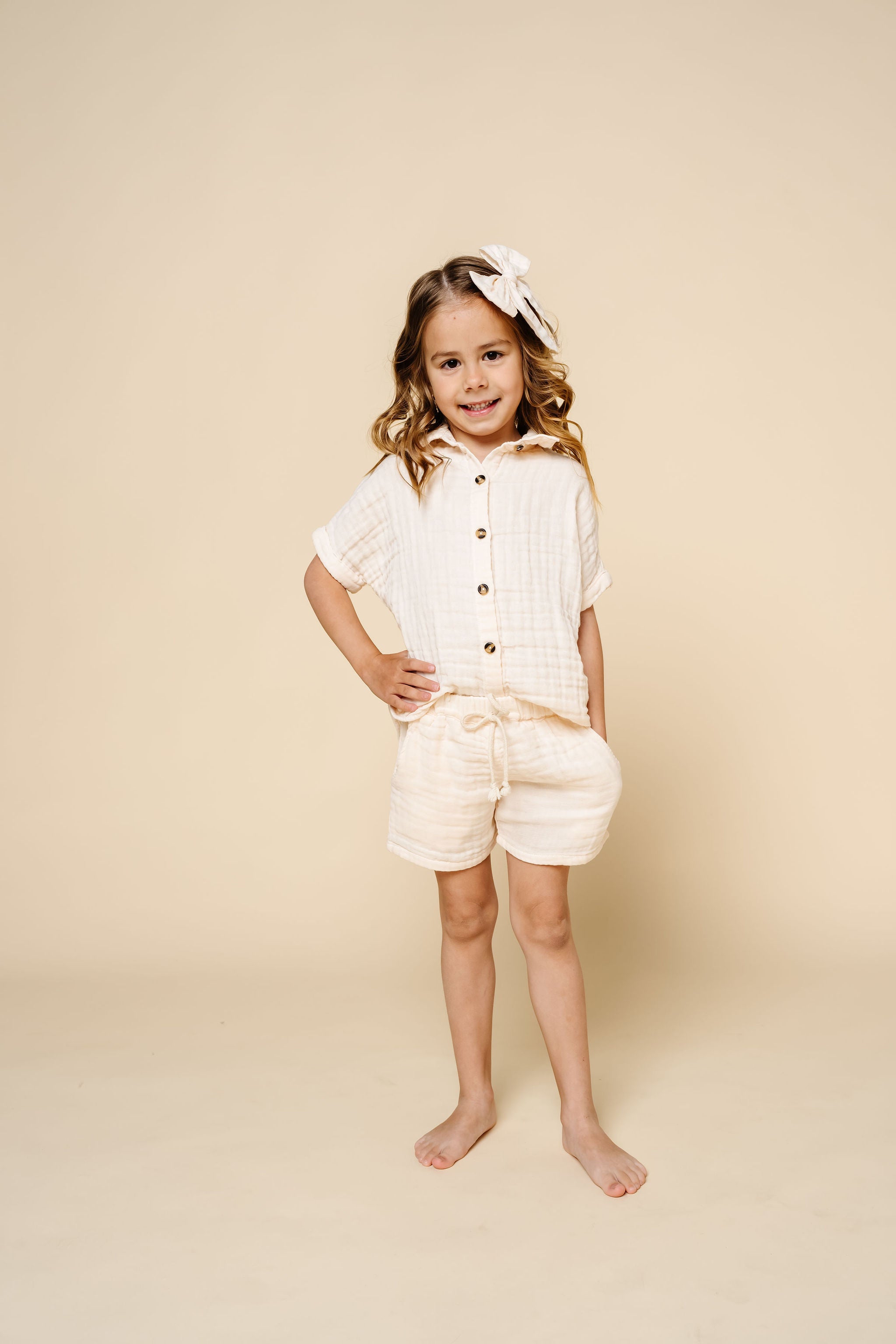Cloud Muslin™ Shirt + Short Set - Cream